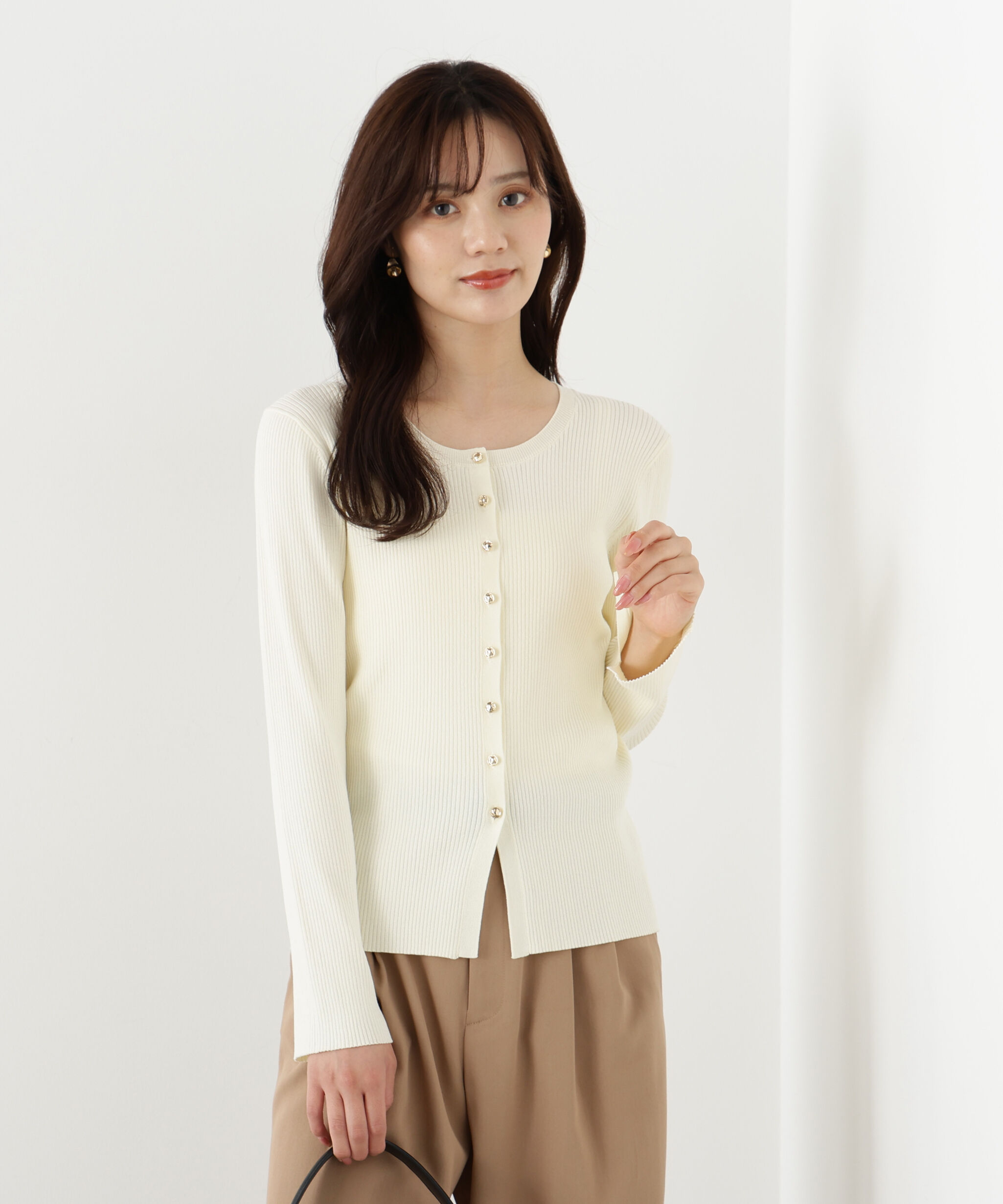 PROPORTION BODY DRESSING「フロント釦カーディガン」|カーディガン|