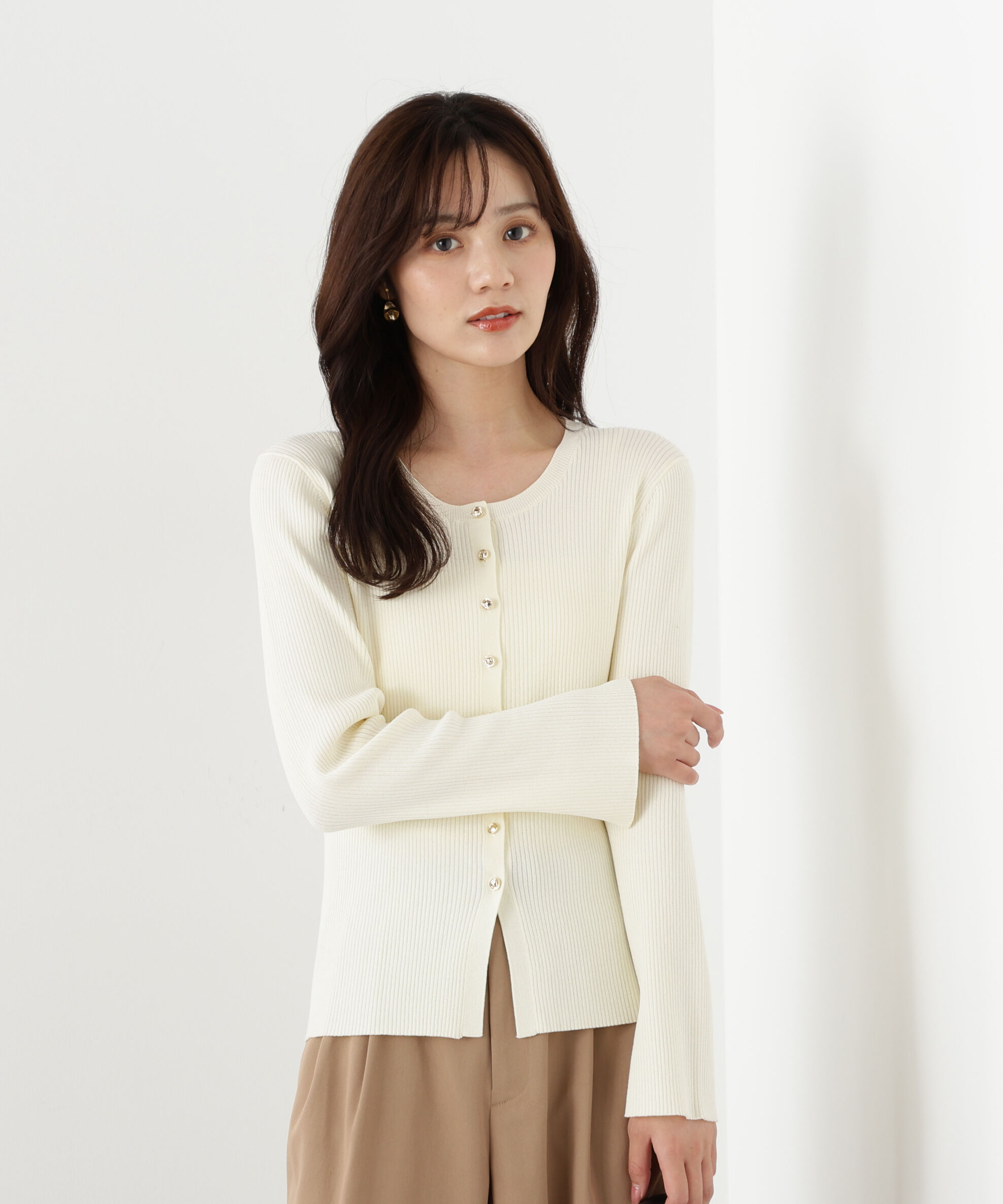 PROPORTION BODY DRESSING「フロント釦カーディガン」|カーディガン|