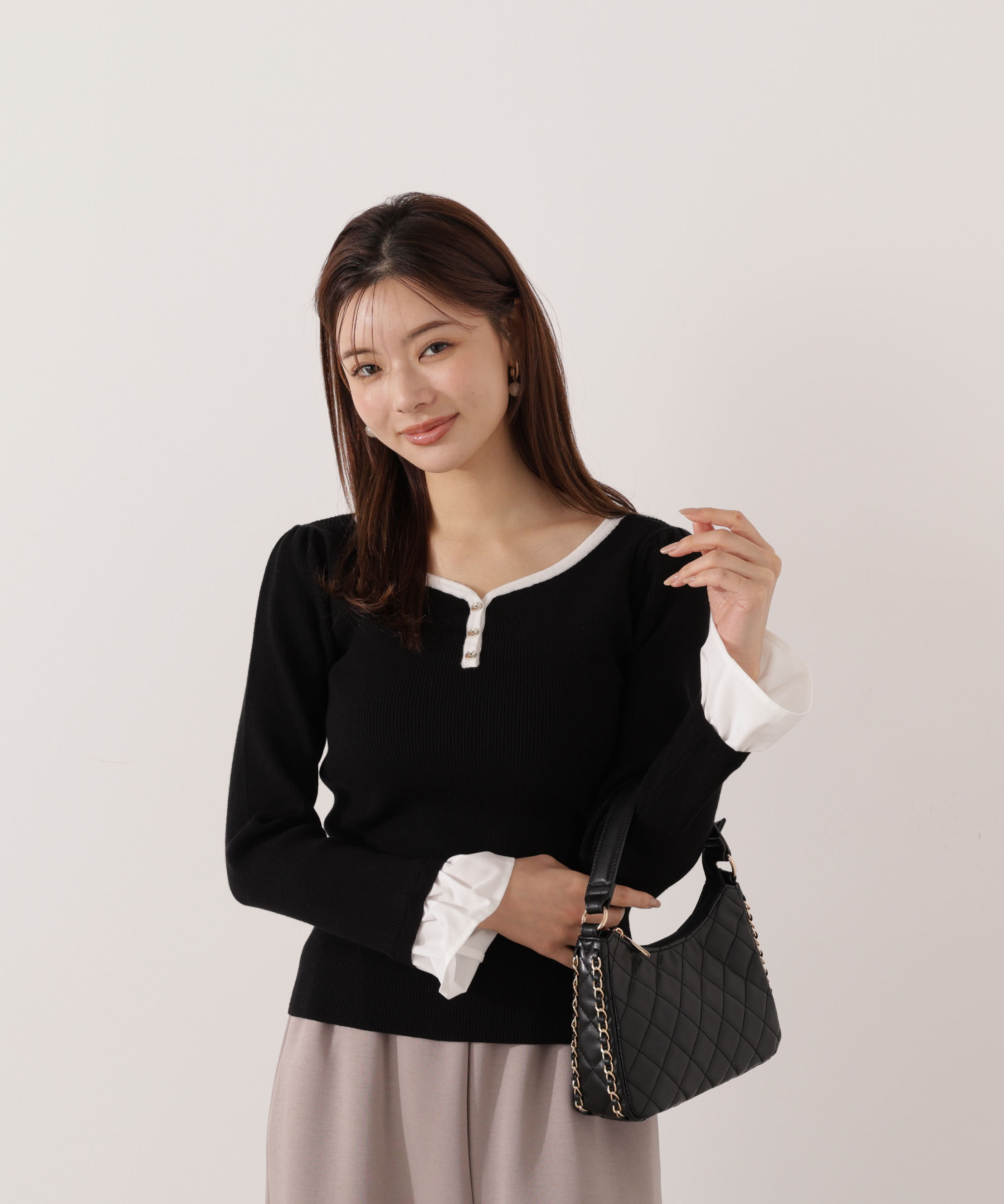 PROPORTION BODY DRESSING「異素材スリーブニット 25AW」|ニット・セーター|