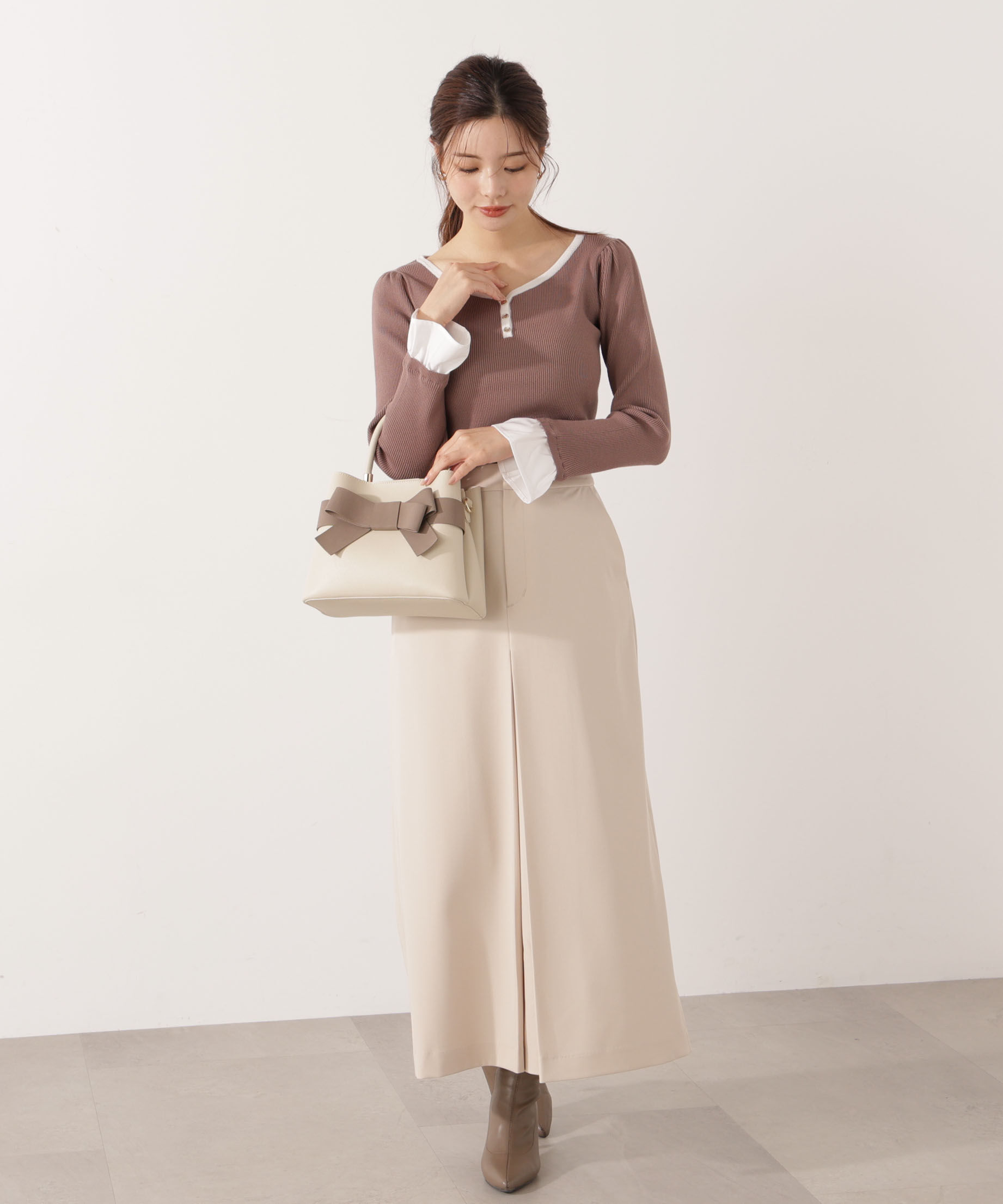 PROPORTION BODY DRESSING「異素材スリーブニット 25AW」|ニット・セーター|