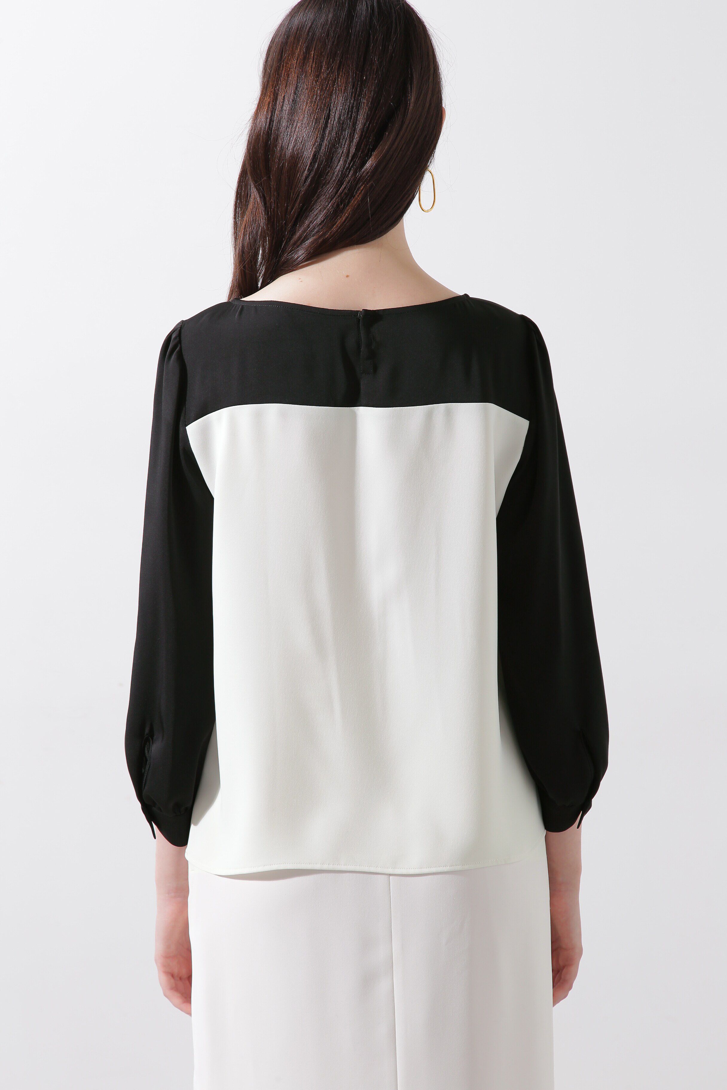  「◆バイカラーレースコンビブラウス」|シャツ・ブラウス|