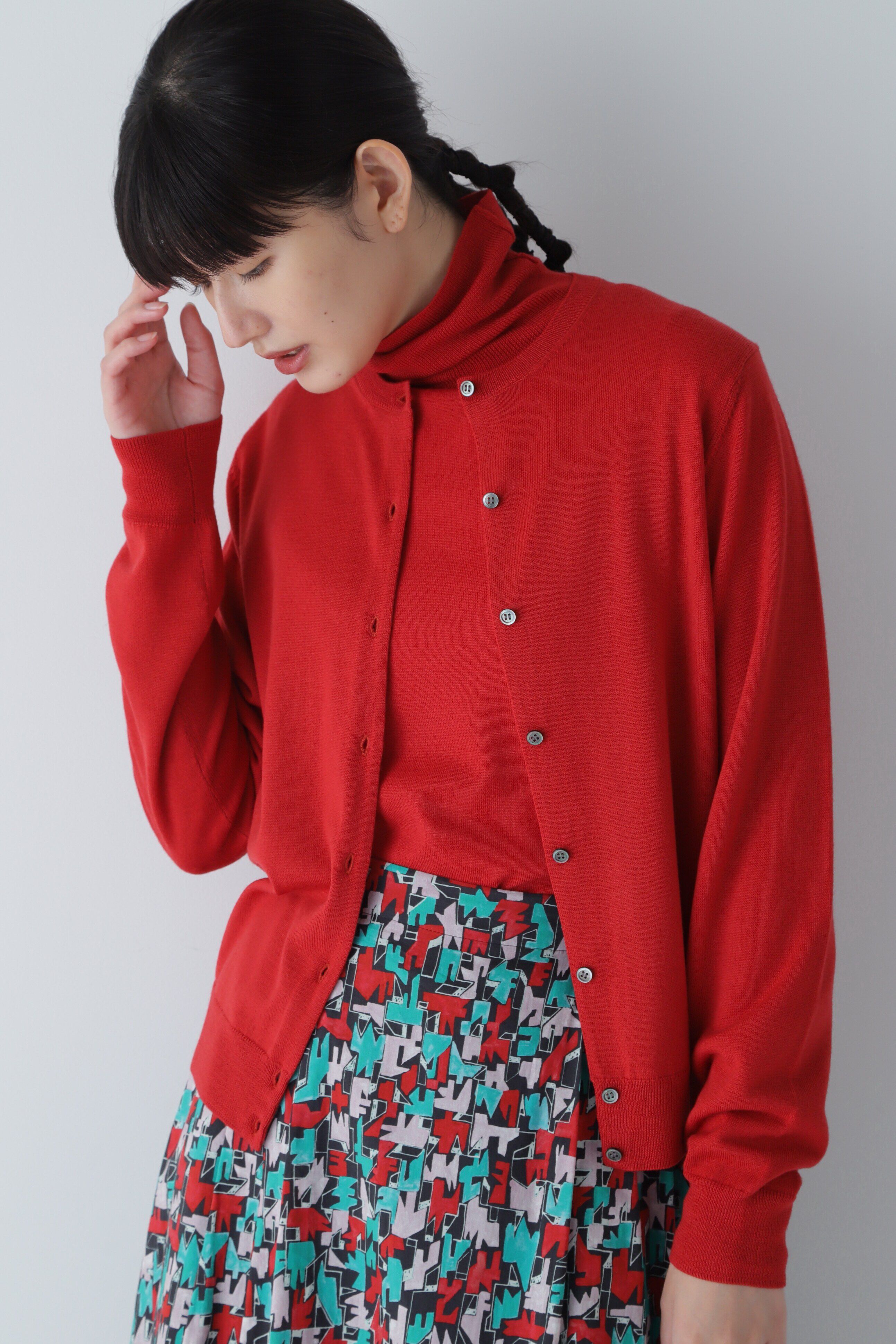  「◆クルーネックカーディガン」|ニット・セーター|オレンジ