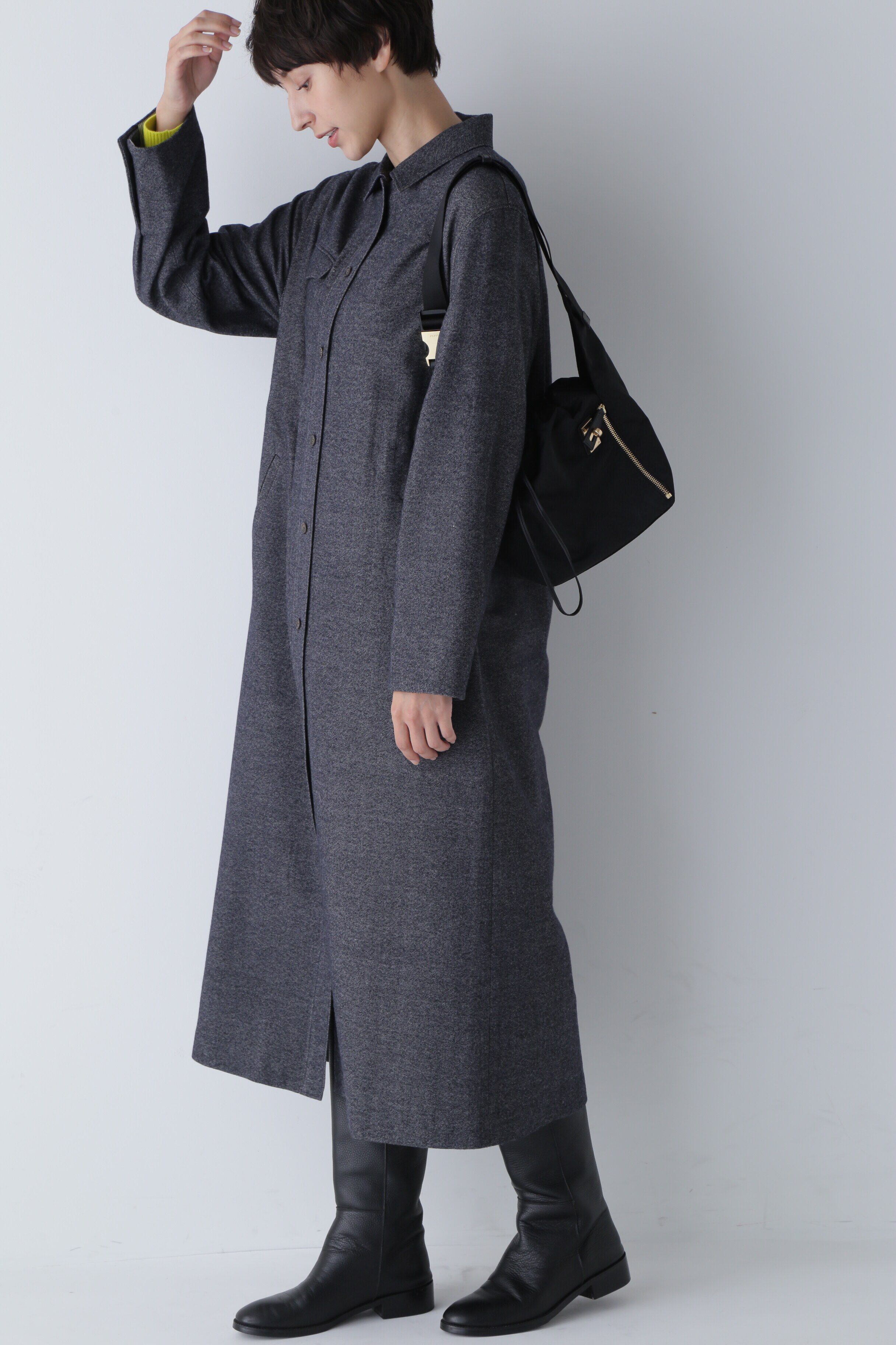  「◆セミ梳毛ツイルワンピース」|ワンピース|