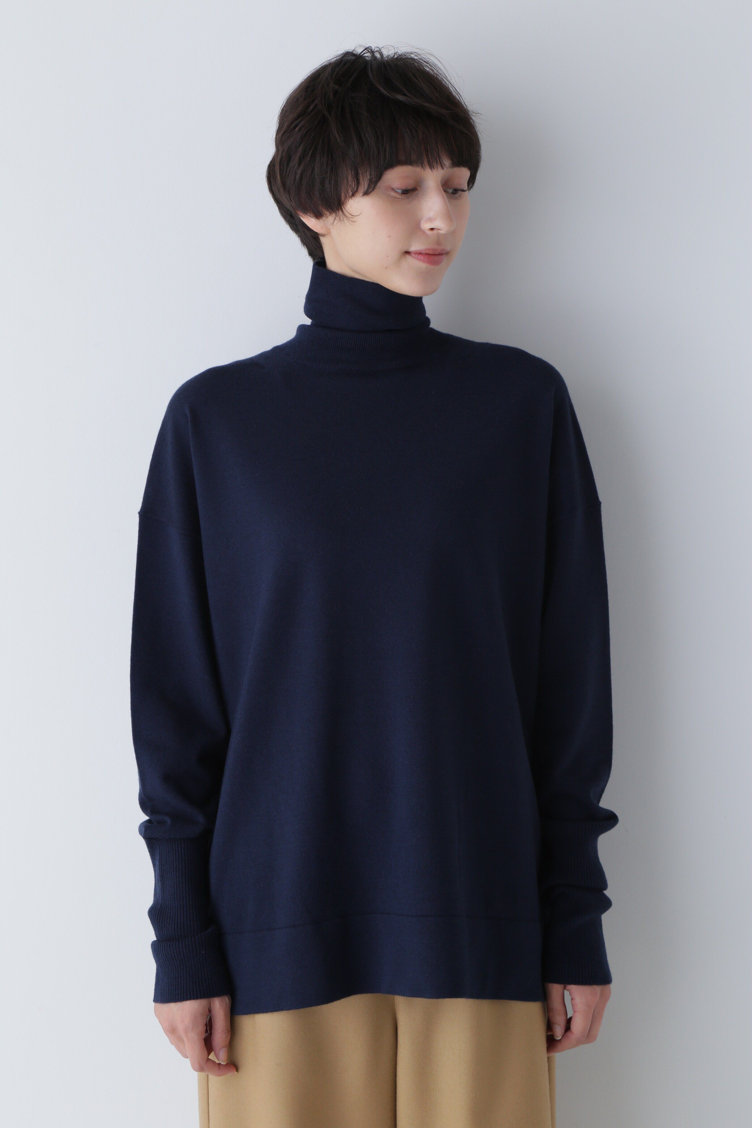  「◆ハイゲージプレーティングタートルネックニット」|ニット・セーター|