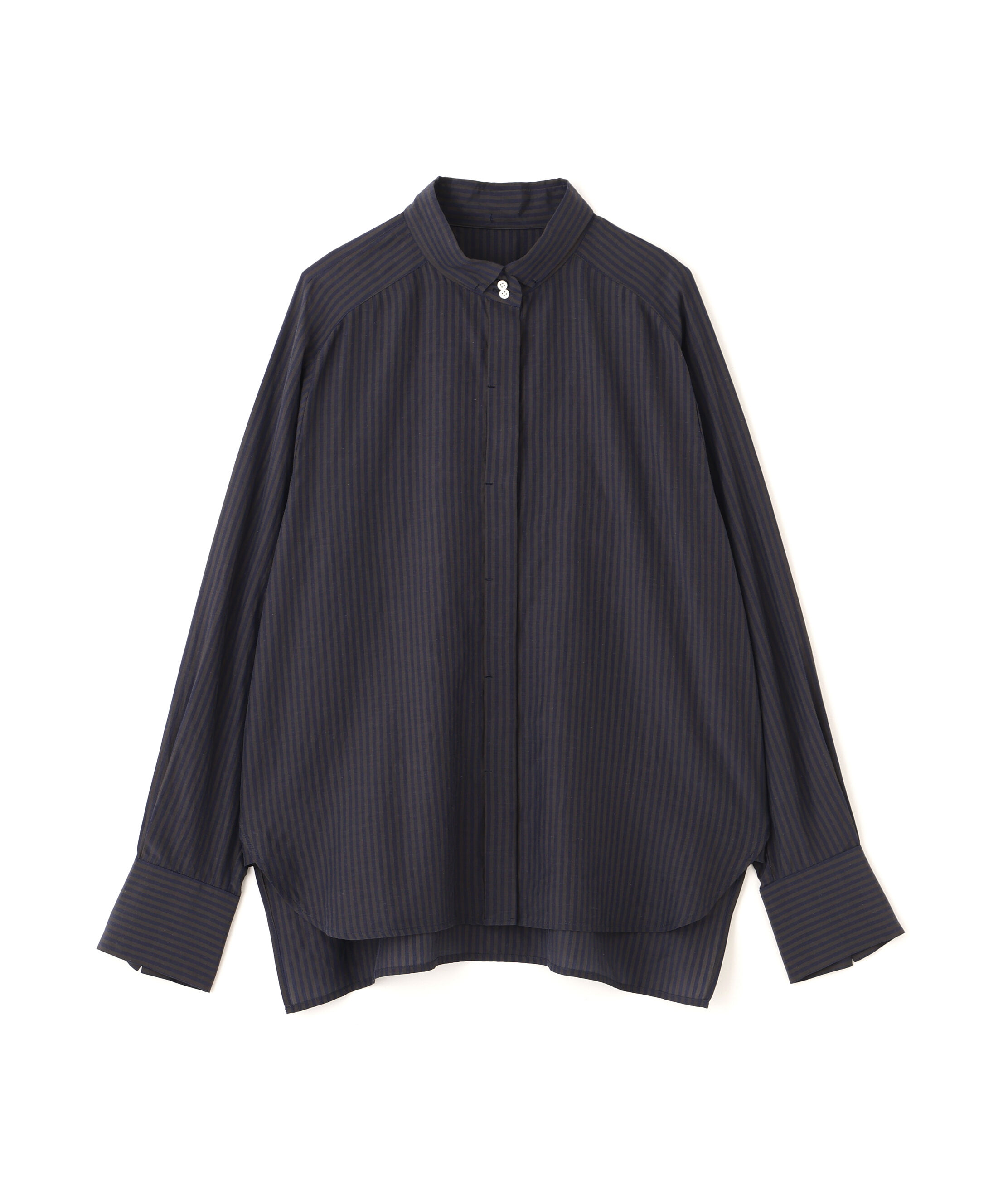  「ストライプローンハイネックシャツ」|シャツ・ブラウス|