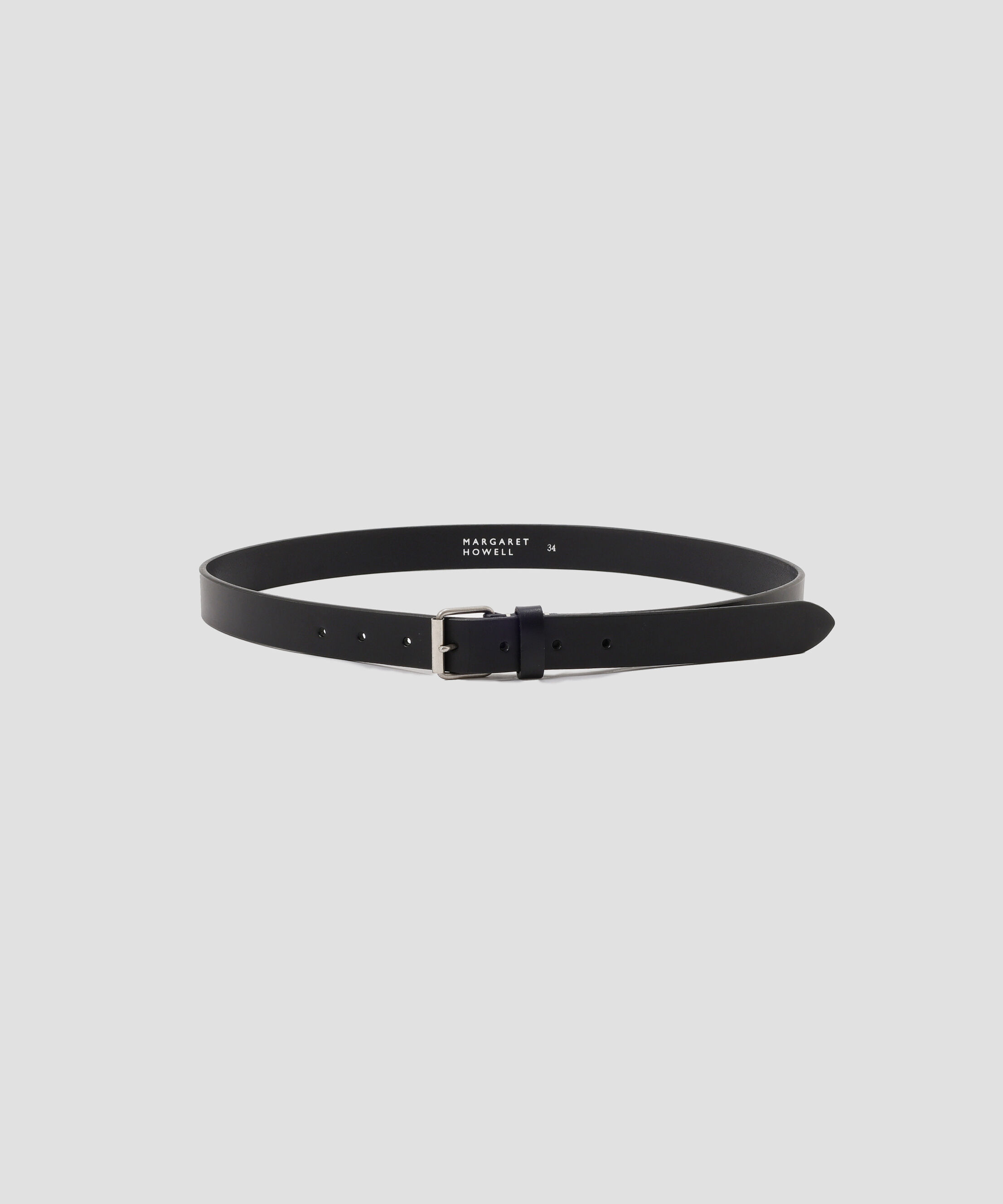 MARGARET HOWELL「OILED LEATHER NARROW BELT」|ベルト|BLACK