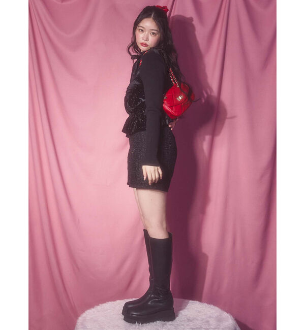 archives「ビジューベロアビスチェ&times;リブニットＳＥＴ」|カーディガン|