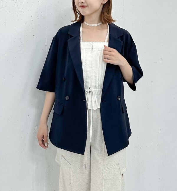 archives「ハーフスリーブ麻調テーラードジャケット」|テーラードジャケット|