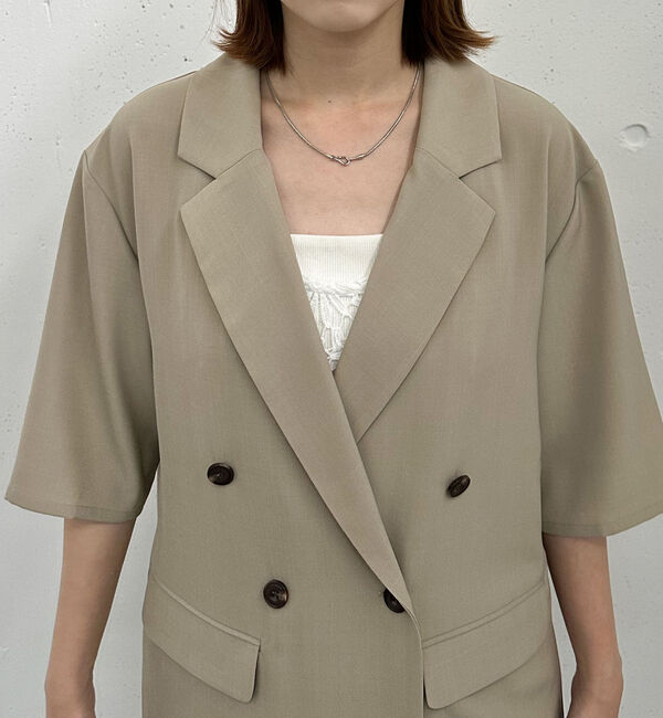 archives「ハーフスリーブ麻調テーラードジャケット」|テーラードジャケット|