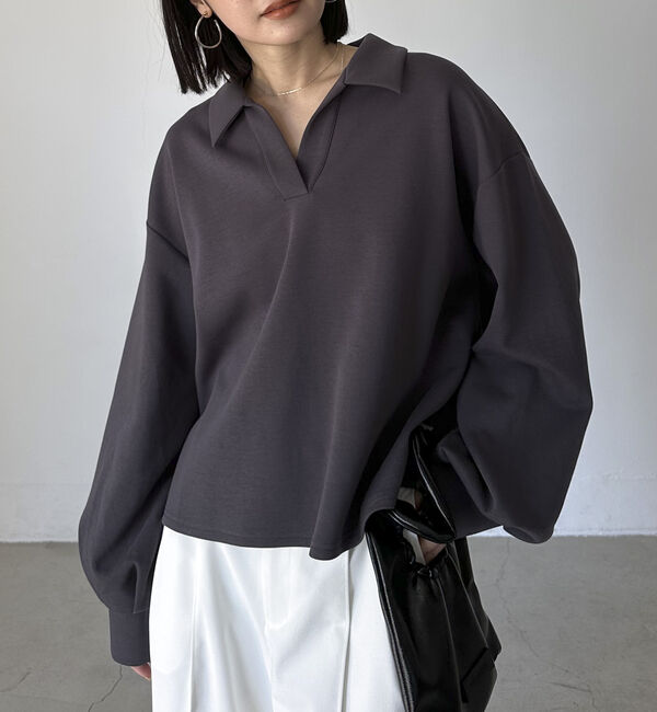 Doux archives「ダンボールスキッパープルオーバー」|Tシャツ・カットソー|CHARCOAL GRAY