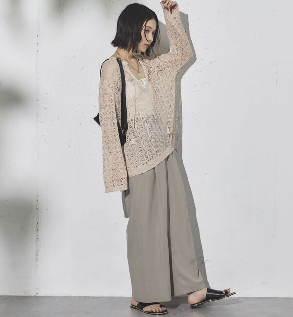 Doux archives「リネンライク２タックワイドパンツ」|チノ|