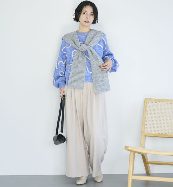 Doux archives「コード刺繍クロップドニットプルオーバー」|ニット・セーター|