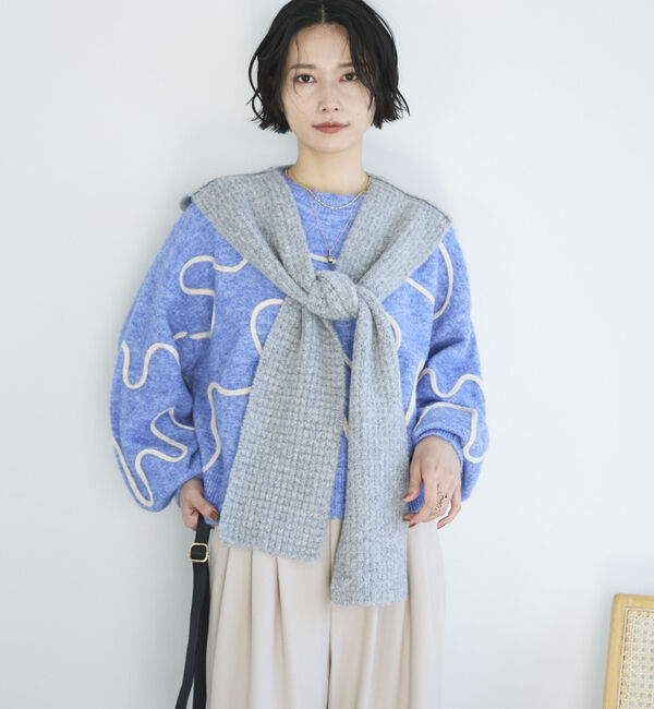 Doux archives「コード刺繍クロップドニットプルオーバー」|ニット・セーター|