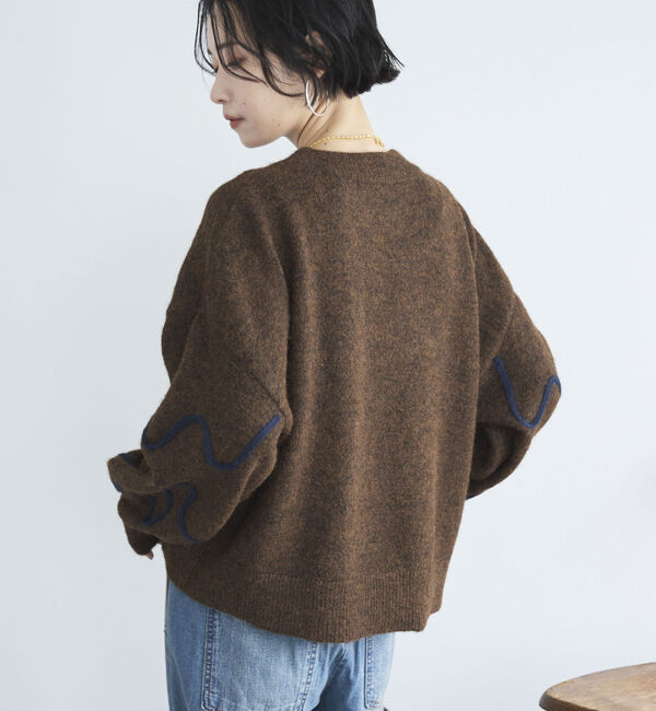 Doux archives「コード刺繍クロップドニットプルオーバー」|ニット・セーター|