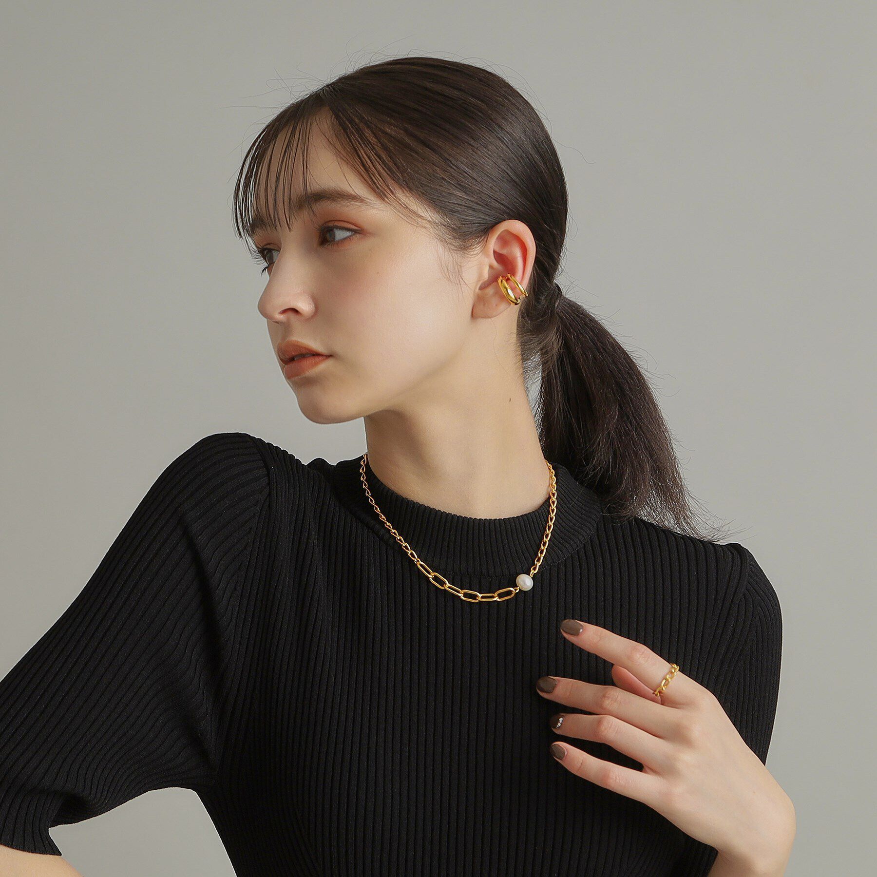 COCOSHNIK ONKITSCH「シルバー チェーンリング ロングカーブ GP」|リング|