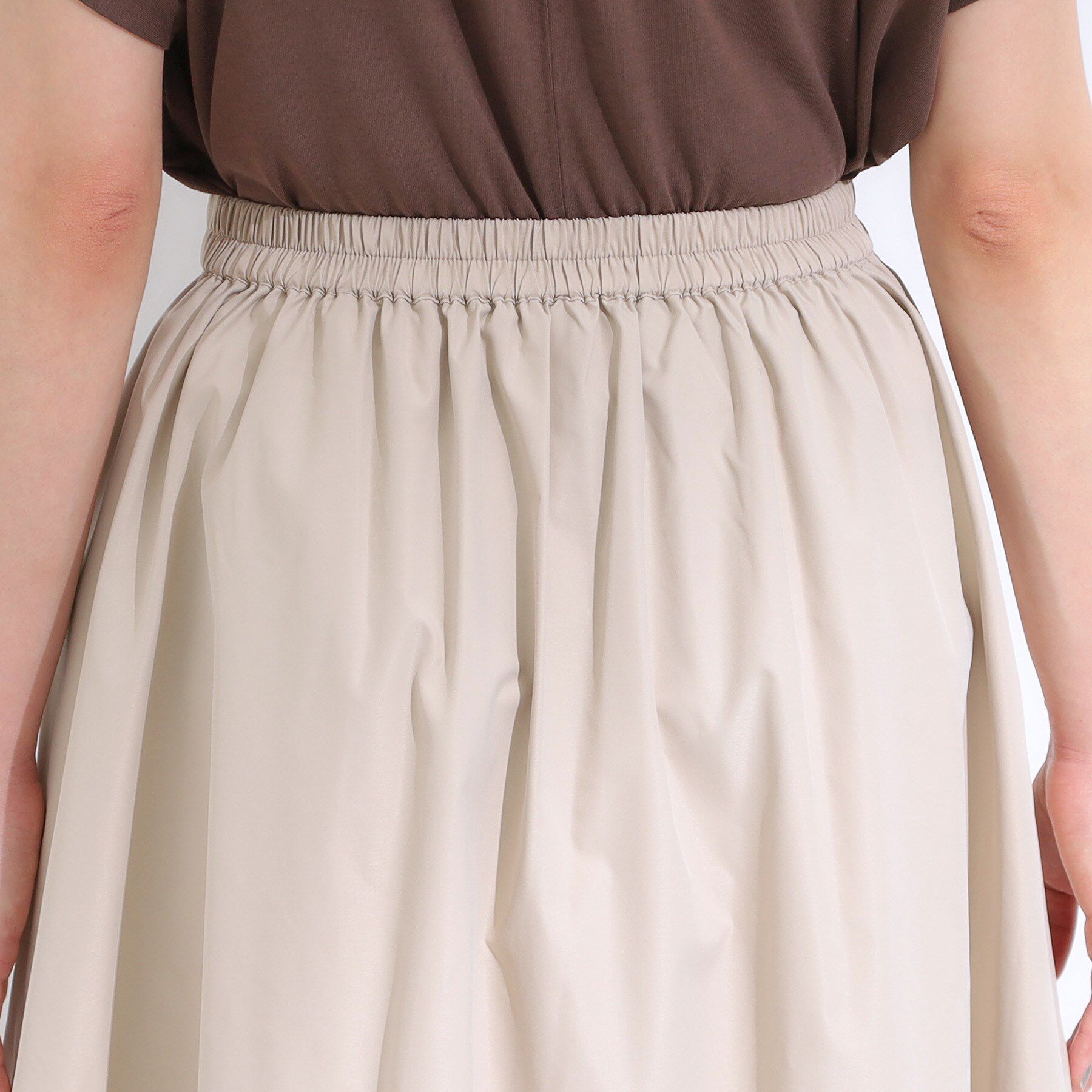 SHOO･LA･RUE「【洗える/S-LL/撥水】タックギャザー フレアスカート」|スカート|