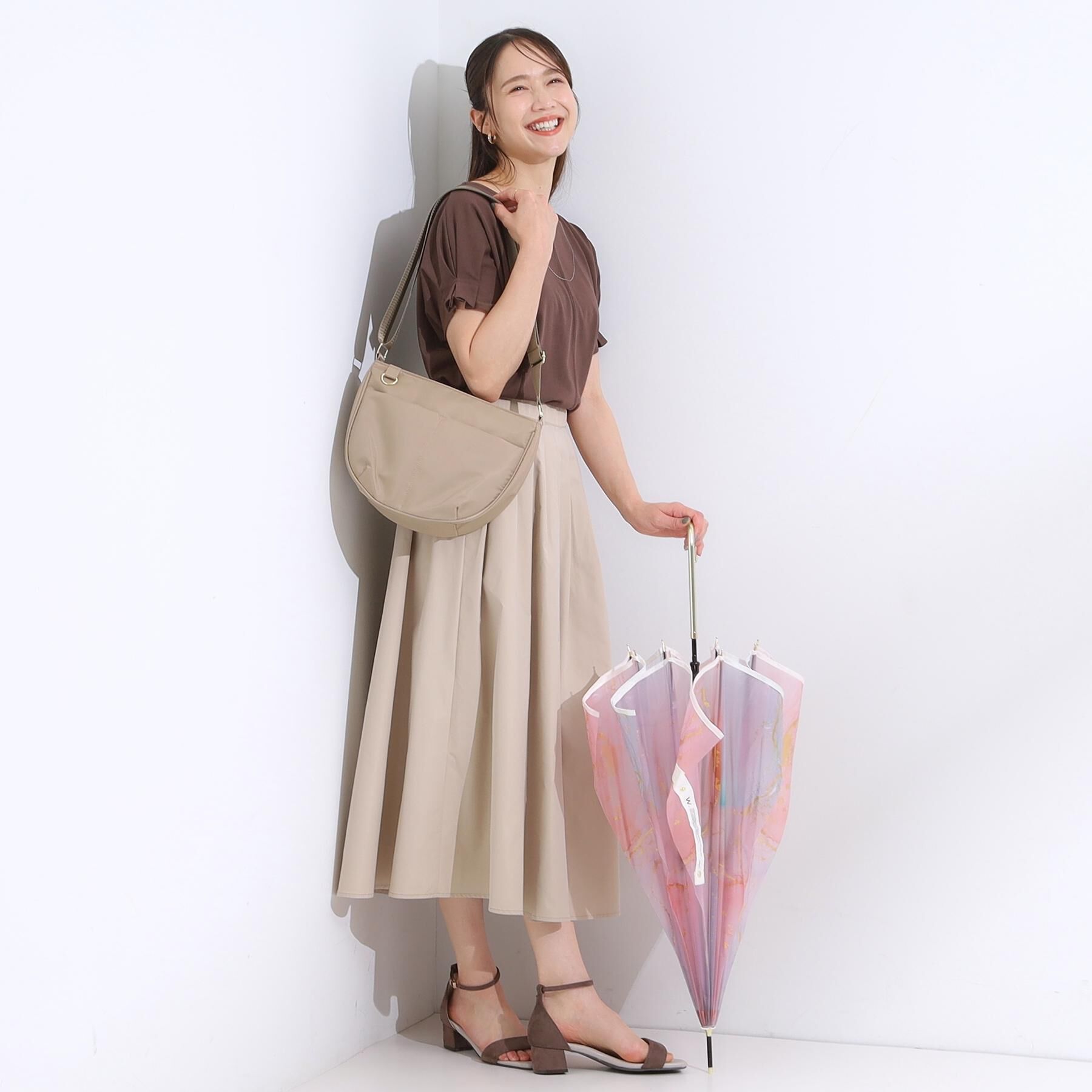 SHOO･LA･RUE「【洗える/S-LL/撥水】タックギャザー フレアスカート」|スカート|