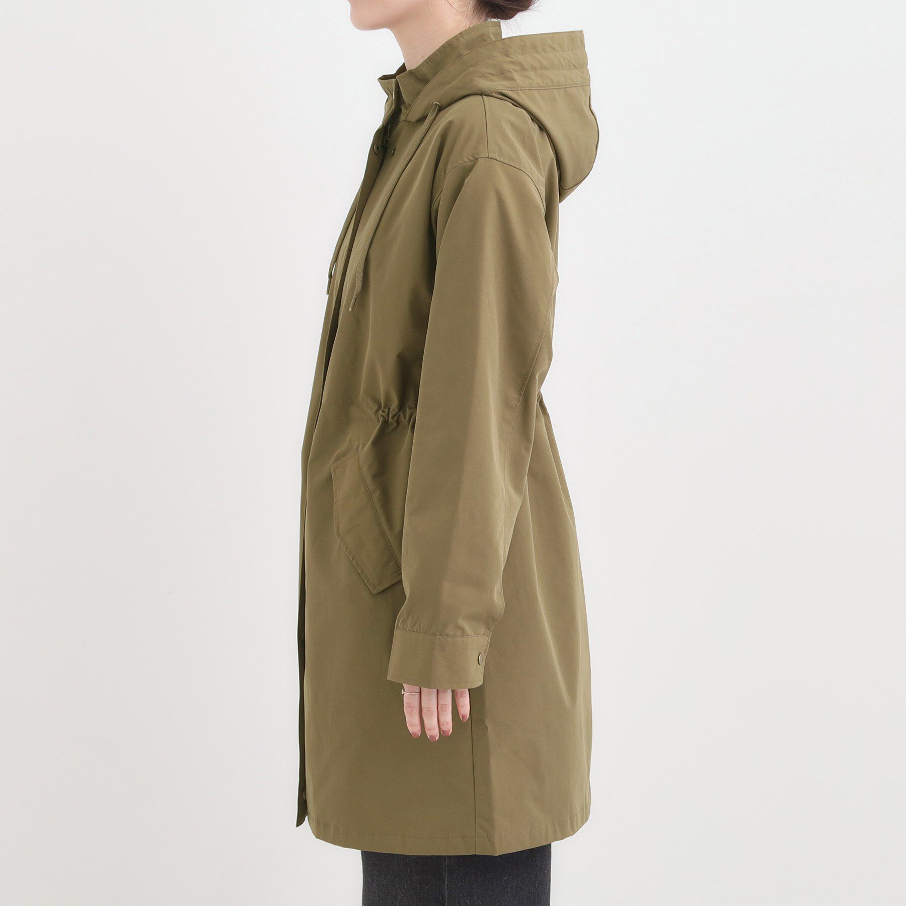 SHOO･LA･RUE「【S-LL/撥水】腰回りをカバーする ロングミリタリーアウター」|ミリタリージャケット|