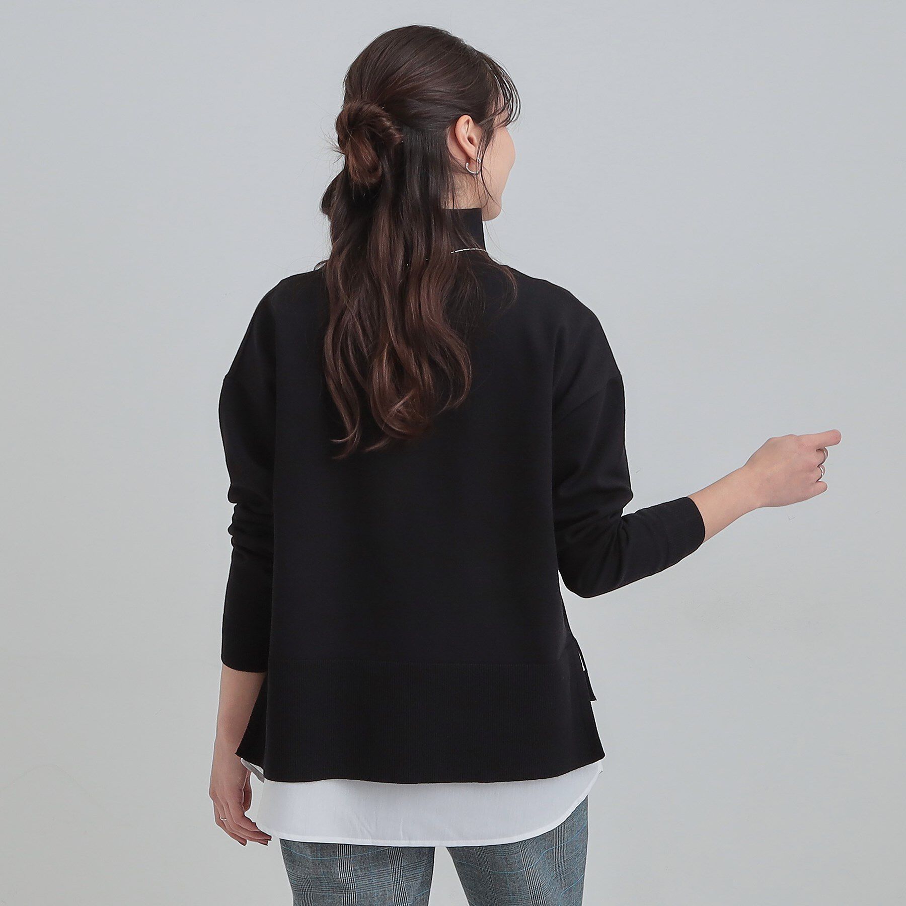 SHOO･LA･RUE「【2点セット/S-LL】時短で決まる もちもちニット＆裾シャツインナー」|その他|