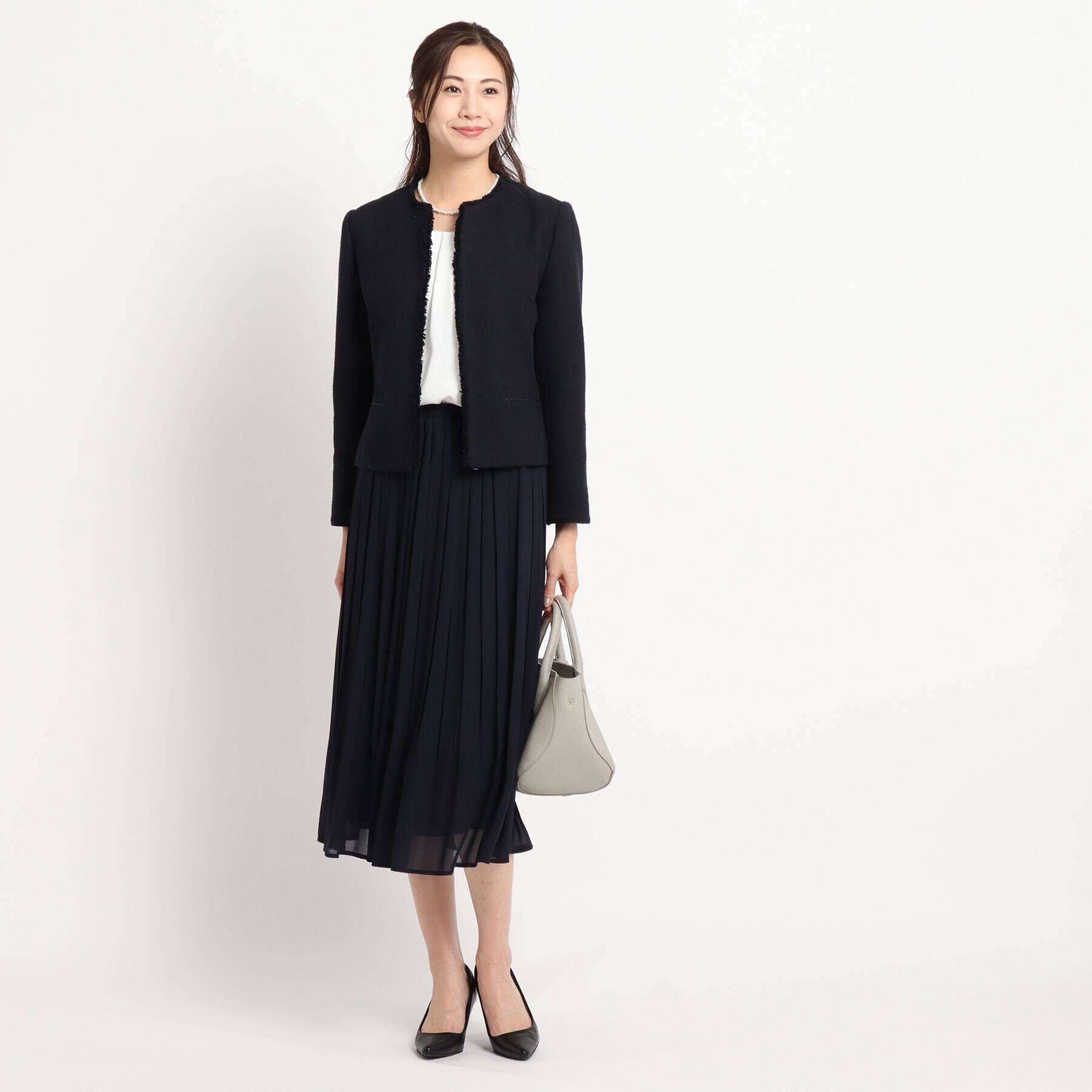 Dessin「【セレモニー/入卒】ツィード クルーネック ジャケット＜S～L＞」|ノーカラージャケット|