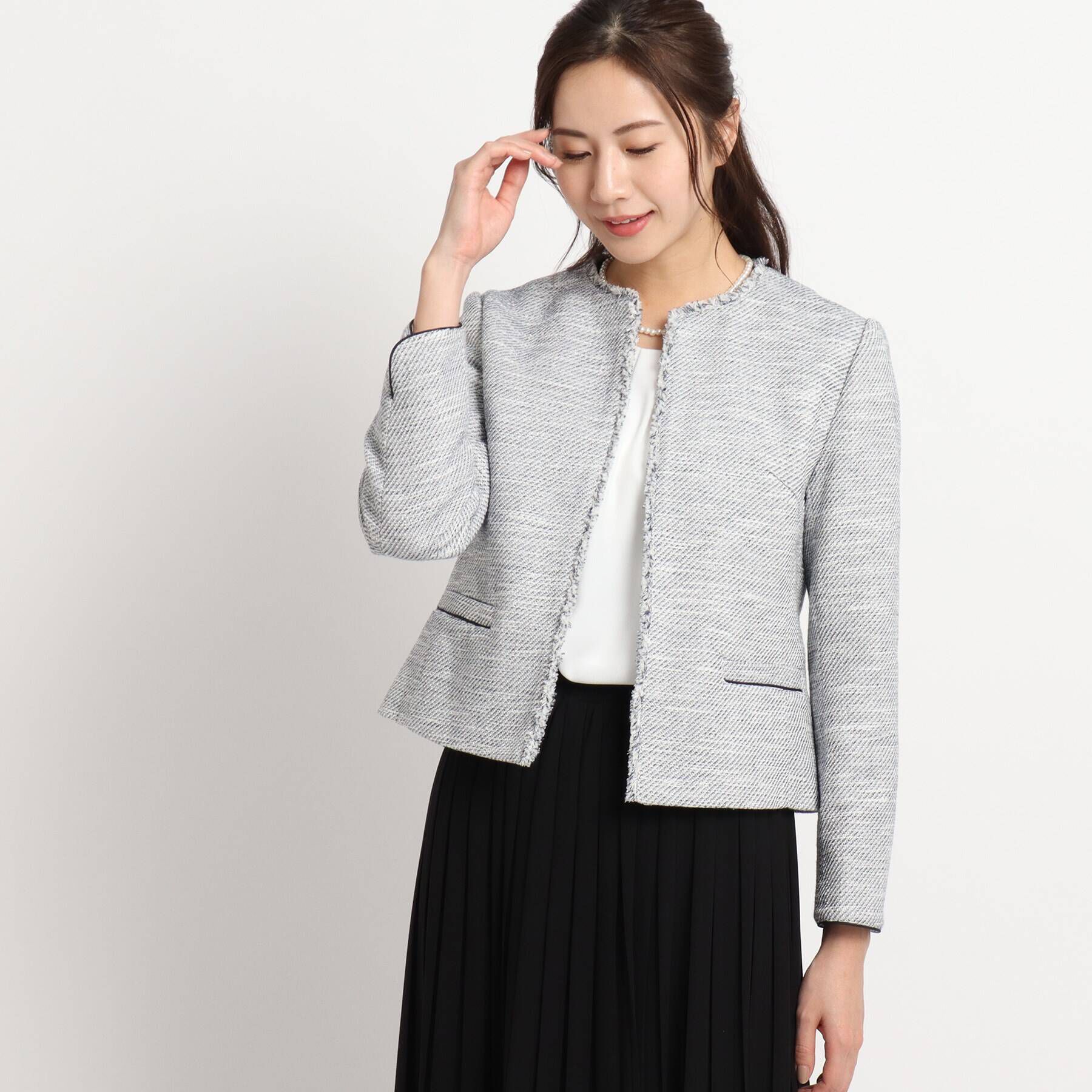 Dessin「【セレモニー/入卒】ツィード クルーネック ジャケット＜S～L＞」|ノーカラージャケット|