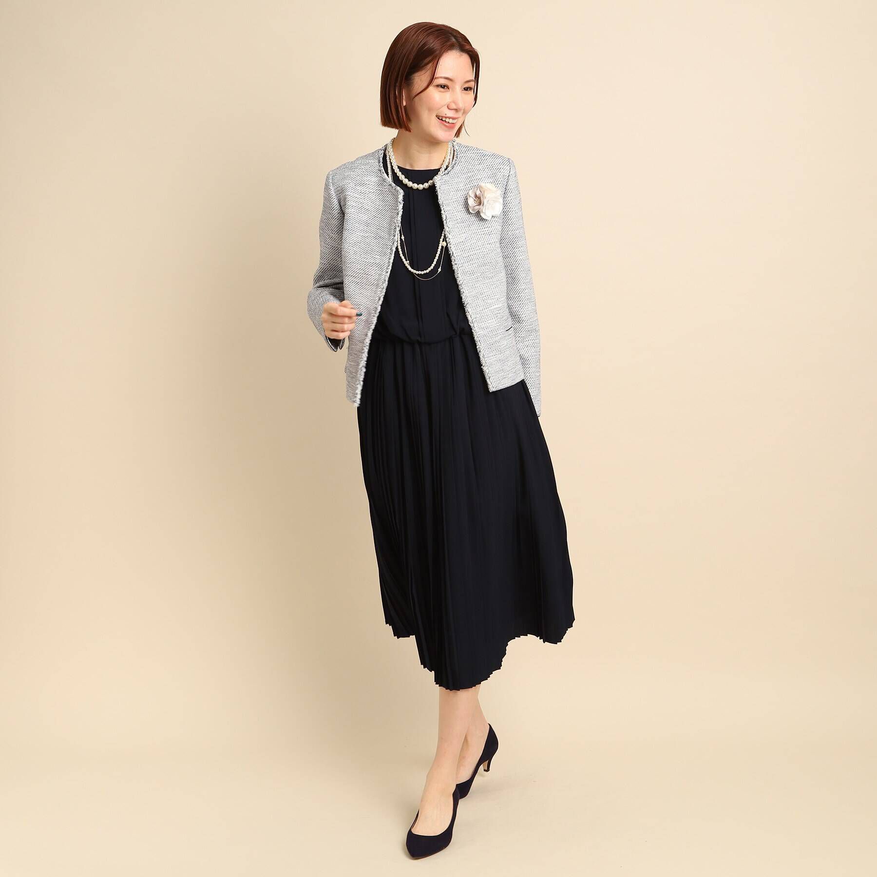 Dessin「【セレモニー/入卒】ツィード クルーネック ジャケット＜S～L＞」|ノーカラージャケット|