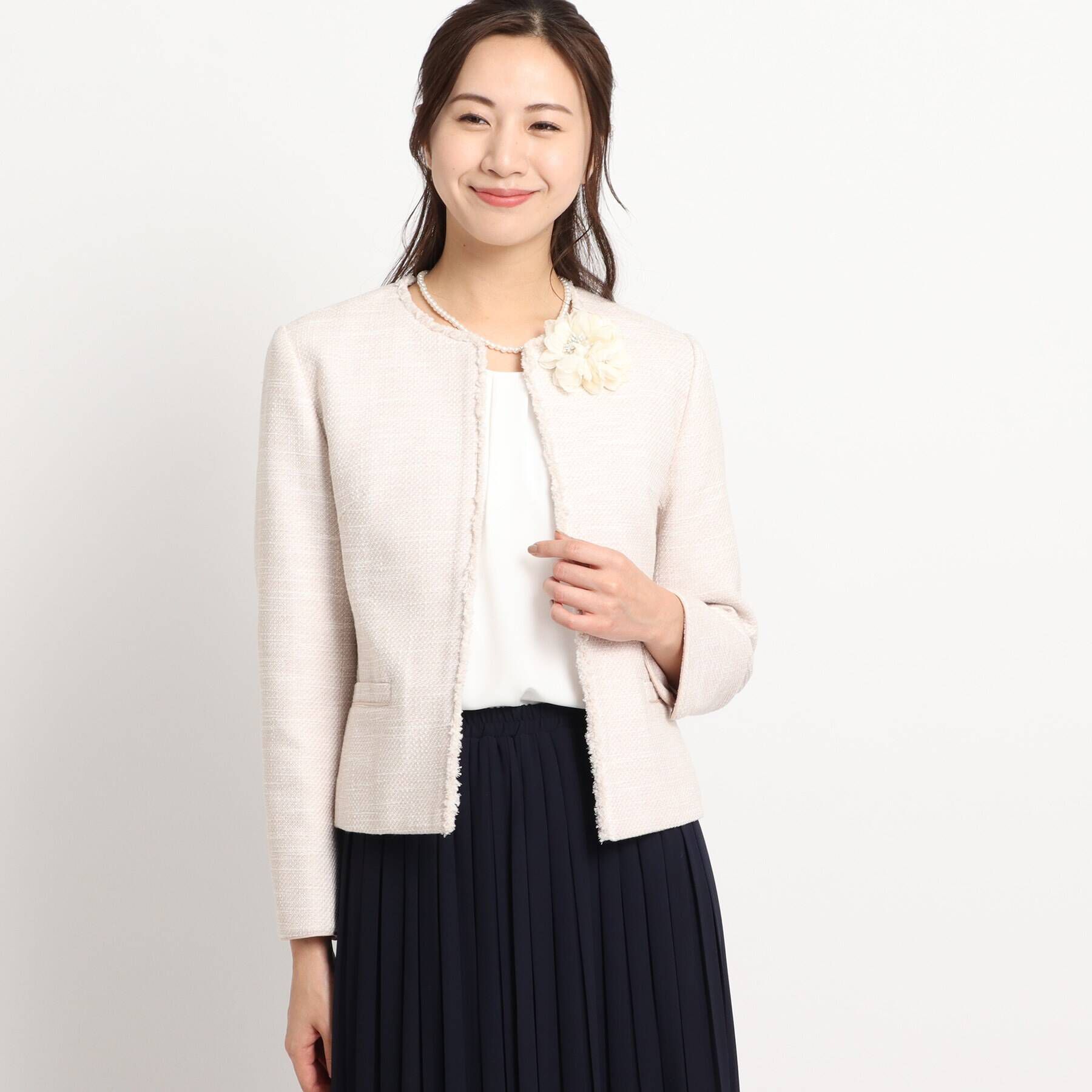 Dessin「【セレモニー/入卒】ツィード クルーネック ジャケット＜S～L＞」|ノーカラージャケット|