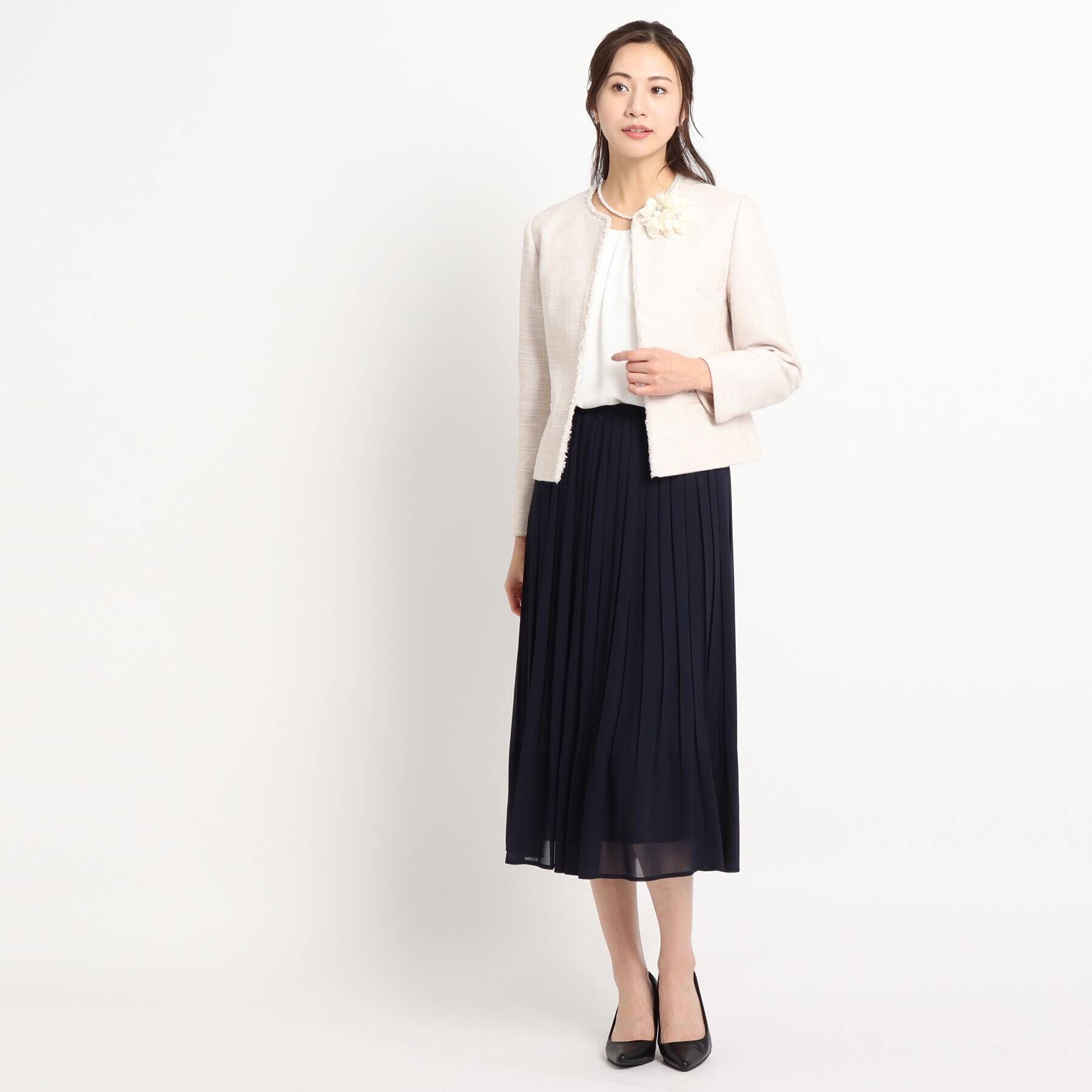 Dessin「【セレモニー/入卒】ツィード クルーネック ジャケット＜S～L＞」|ノーカラージャケット|