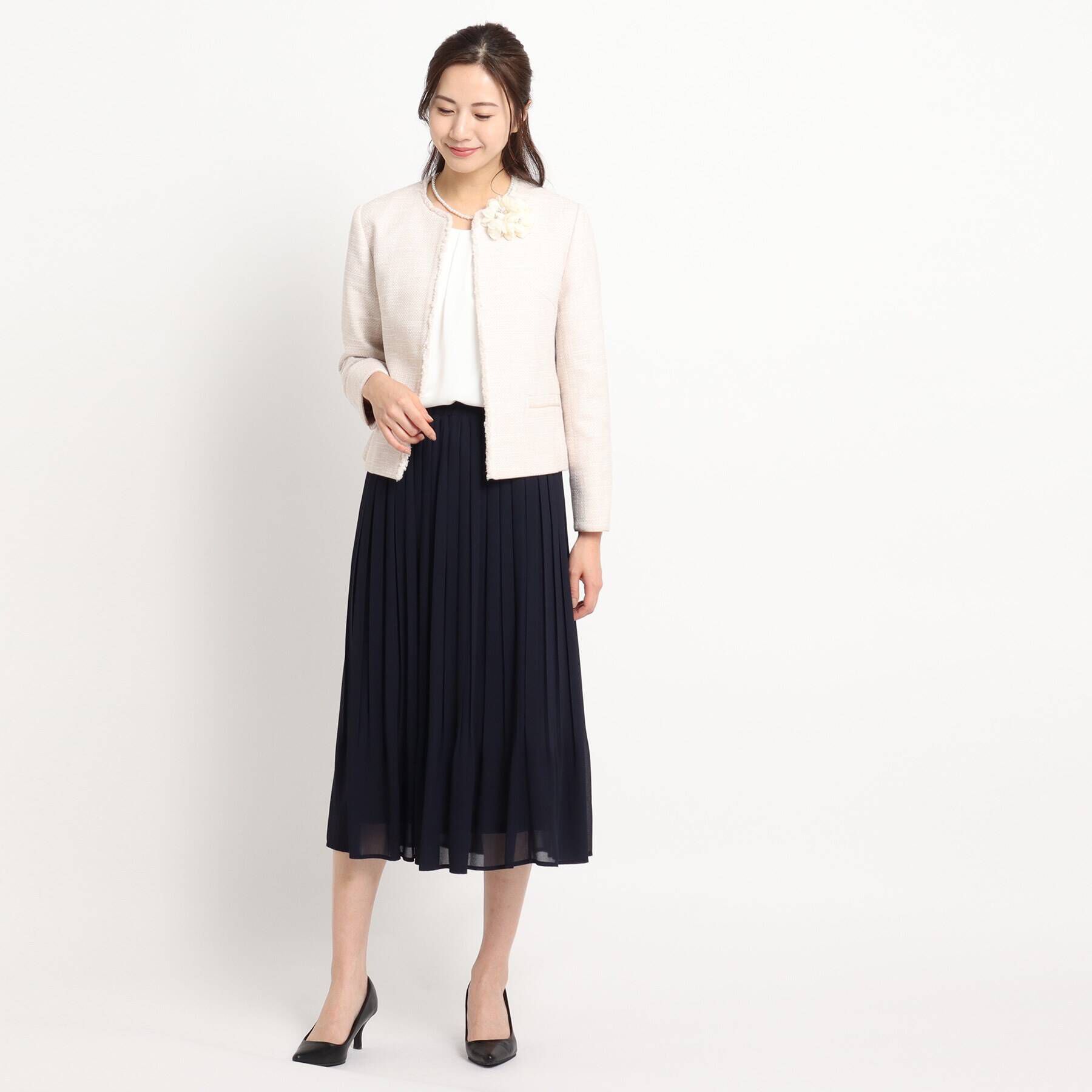 Dessin「【セレモニー/入卒】ツィード クルーネック ジャケット＜S～L＞」|ノーカラージャケット|