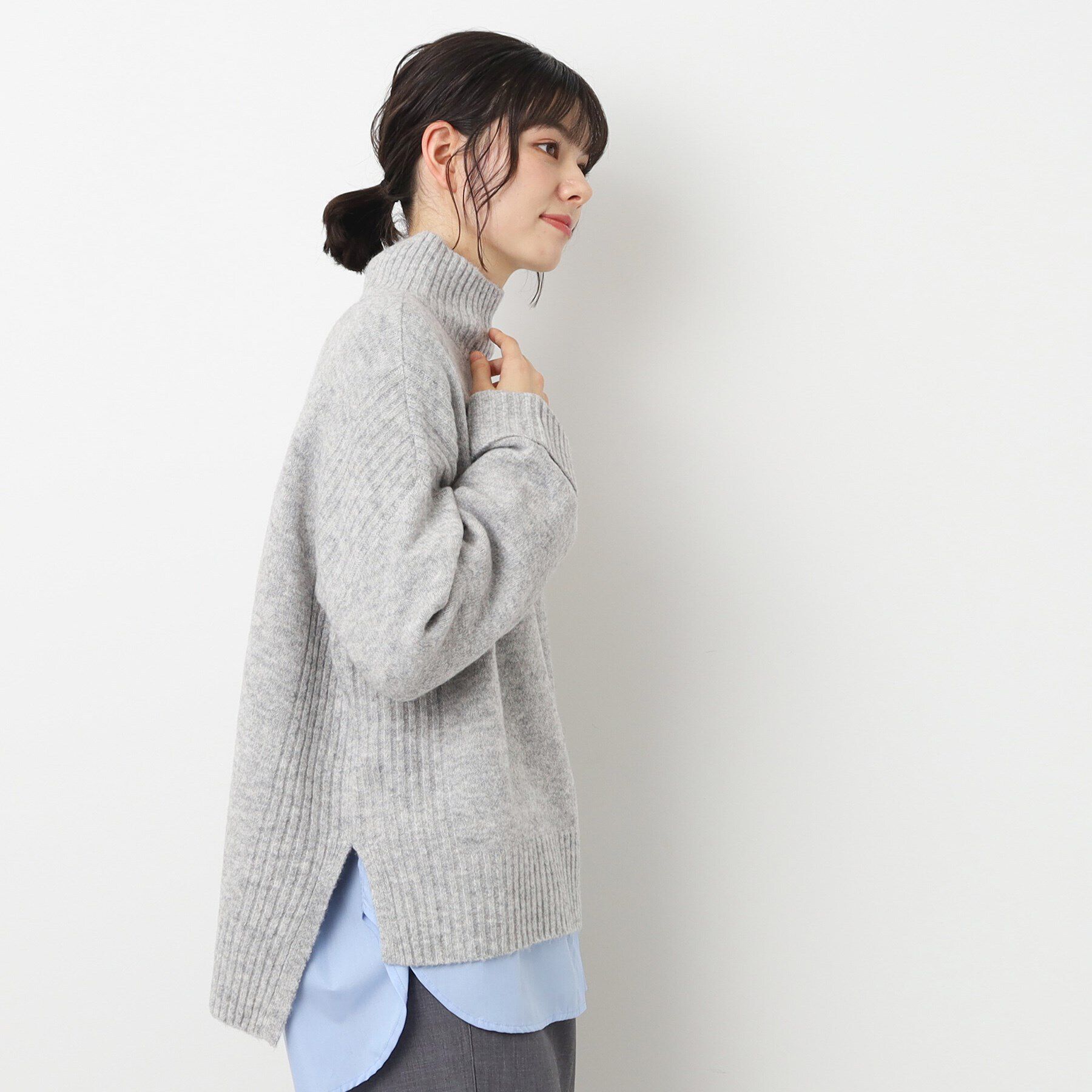 Dessin「【洗える】フェアリーハイネックニット（XS～L）」|ニット・セーター|