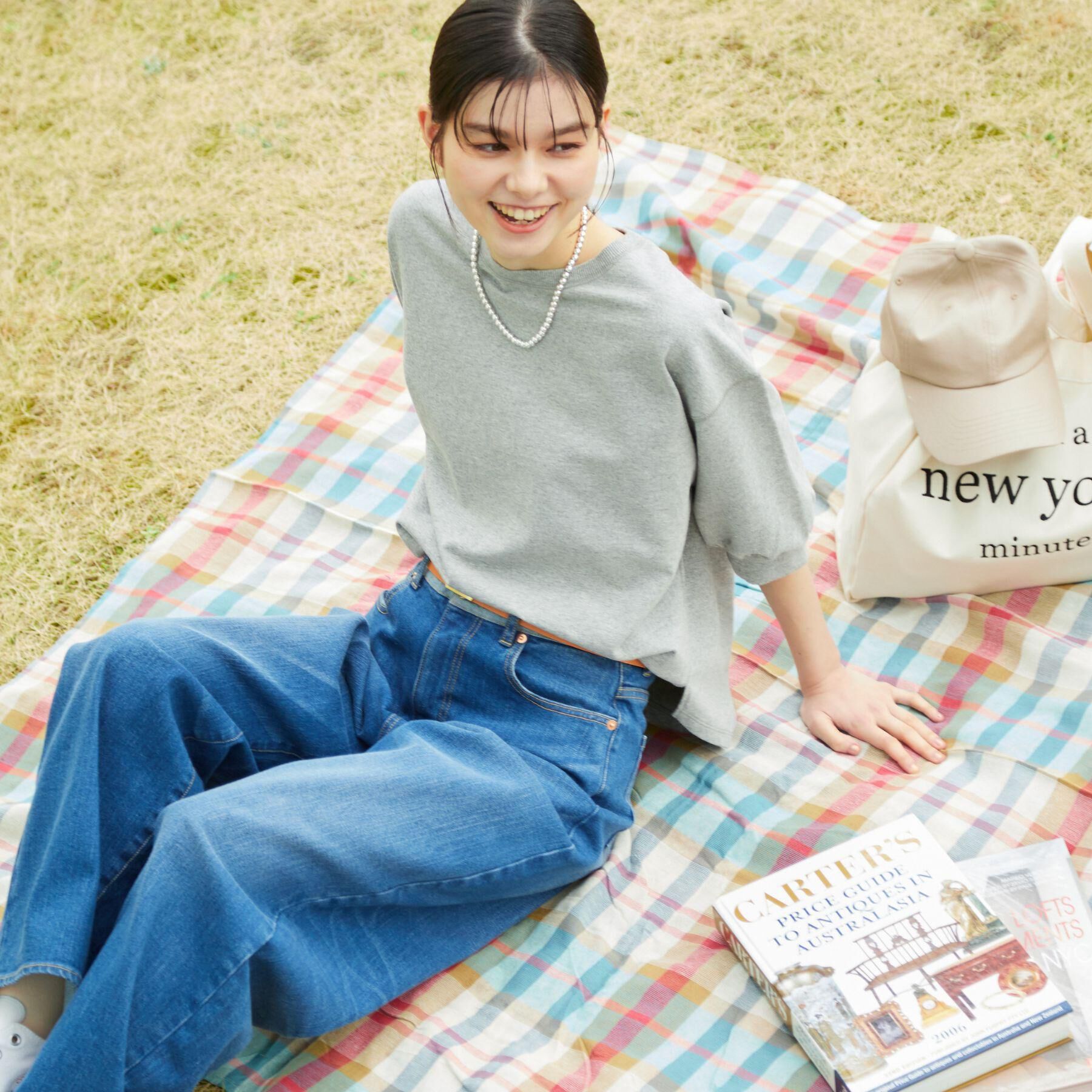 Dessin「【360度可愛い・洗える】バックヘンリーカットソー（5分袖/XS～L）」|Tシャツ・カットソー|