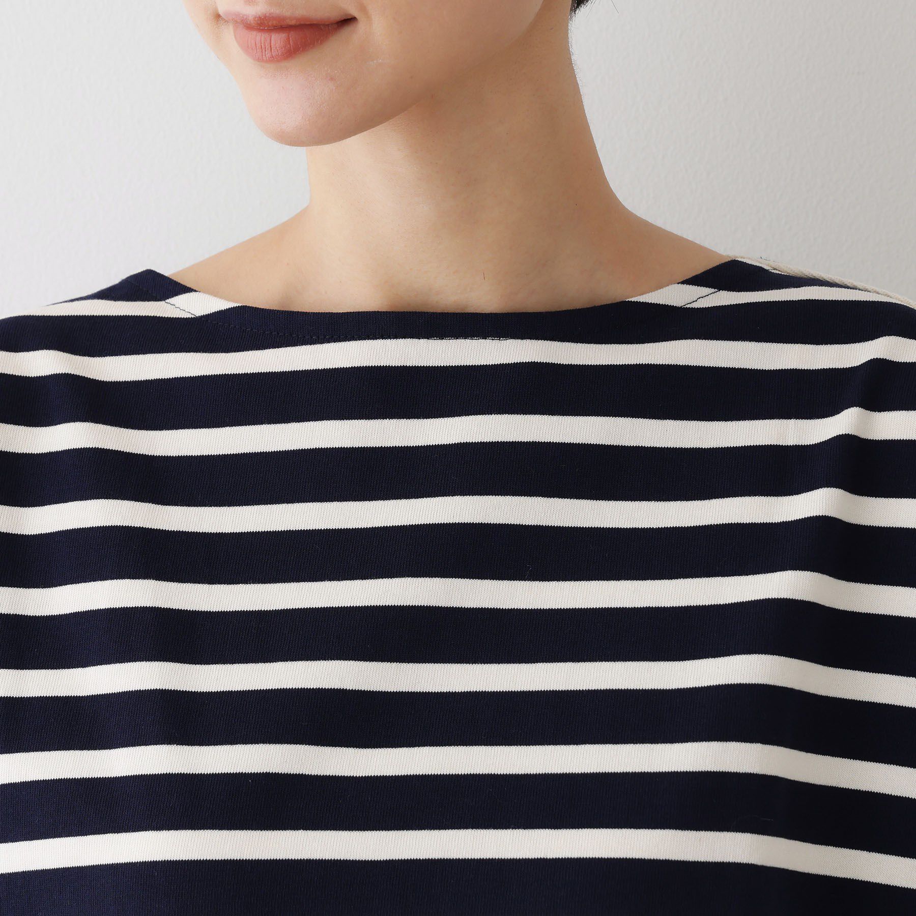 Dessin「【ユニセックス・洗える】ボートネックボーダーカットソー」|Tシャツ・カットソー|