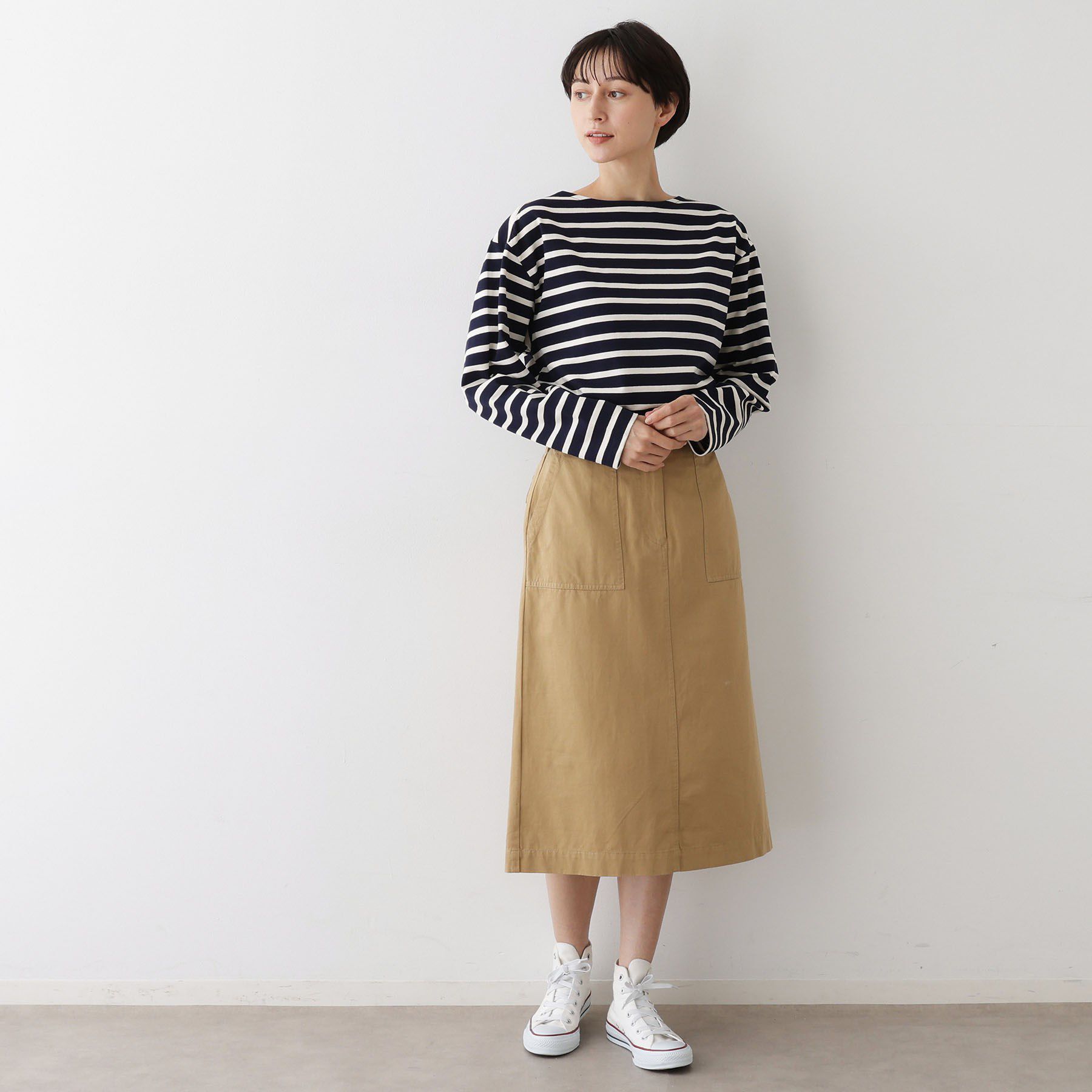 Dessin「【ユニセックス・洗える】ボートネックボーダーカットソー」|Tシャツ・カットソー|