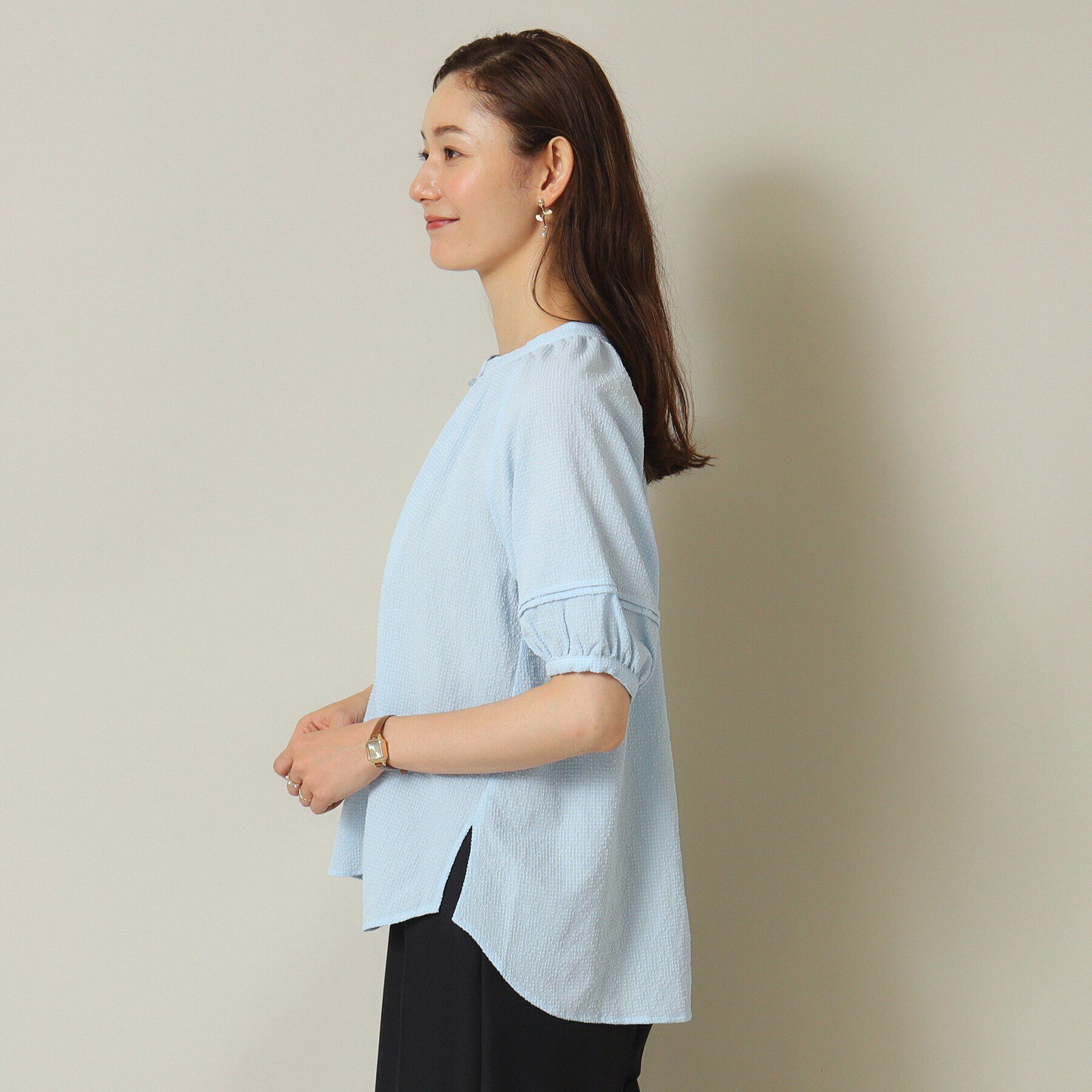 ITS&rsquo;DEMO「【肌触りさらり／手洗い可】ドビーブラウス」|シャツ・ブラウス|