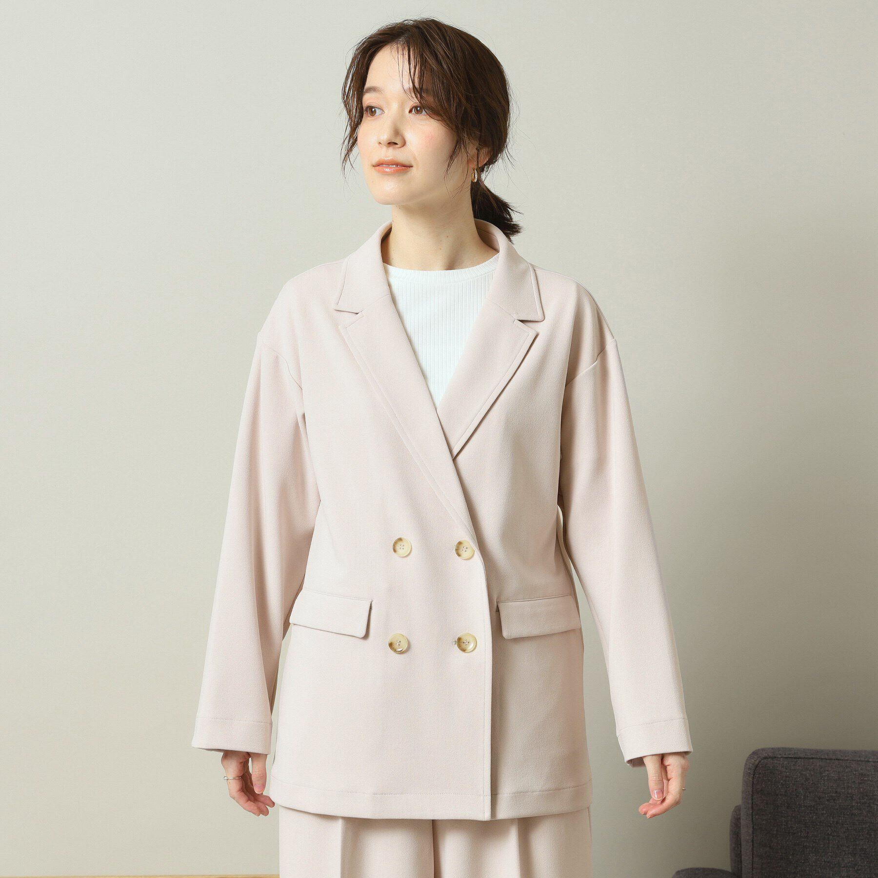 ITS&rsquo;DEMO「【洗濯機OK／吸水速乾／UVカット】カットジョーゼットジャケット」|テーラードジャケット|