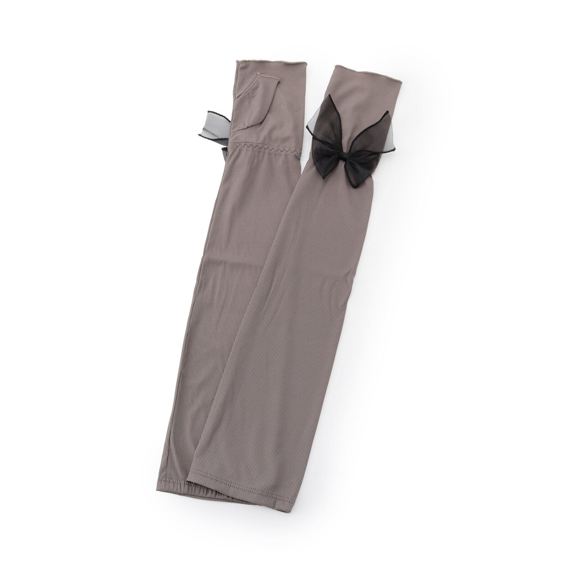 ITS&rsquo;DEMO「【接触冷感／UV／手洗い可】リボンアームカバー」|手袋|モカブラウン(042