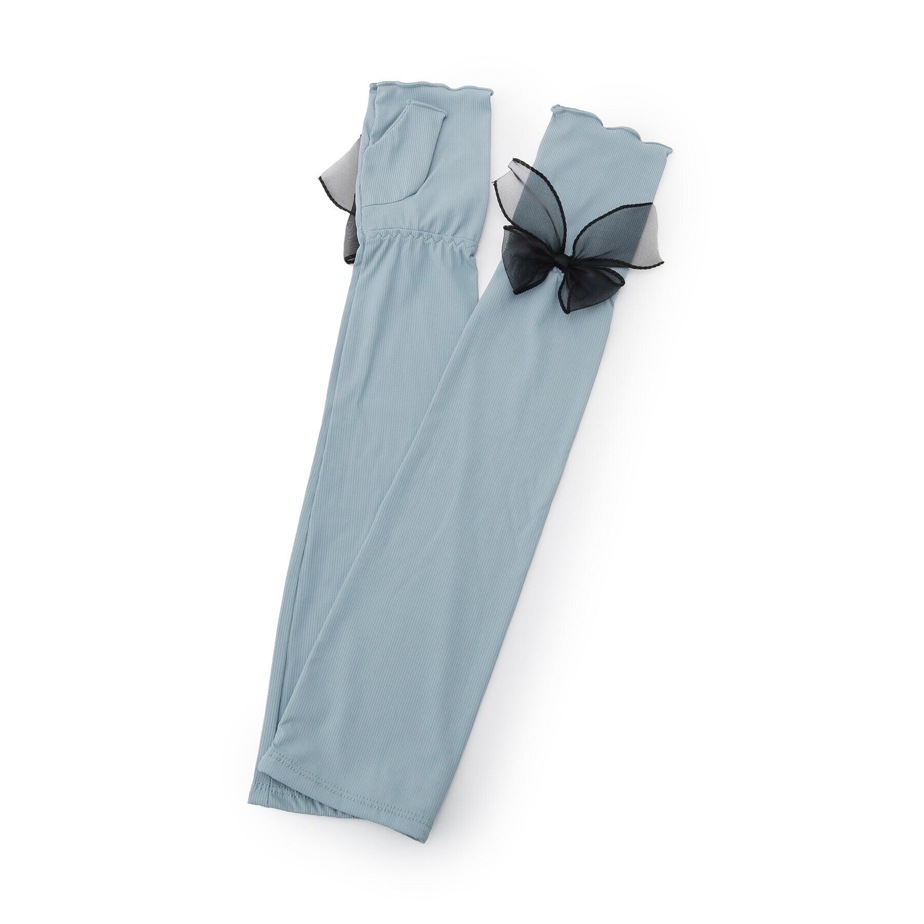 ITS&rsquo;DEMO「【接触冷感／UV／手洗い可】リボンアームカバー」|手袋|ブルー(092)