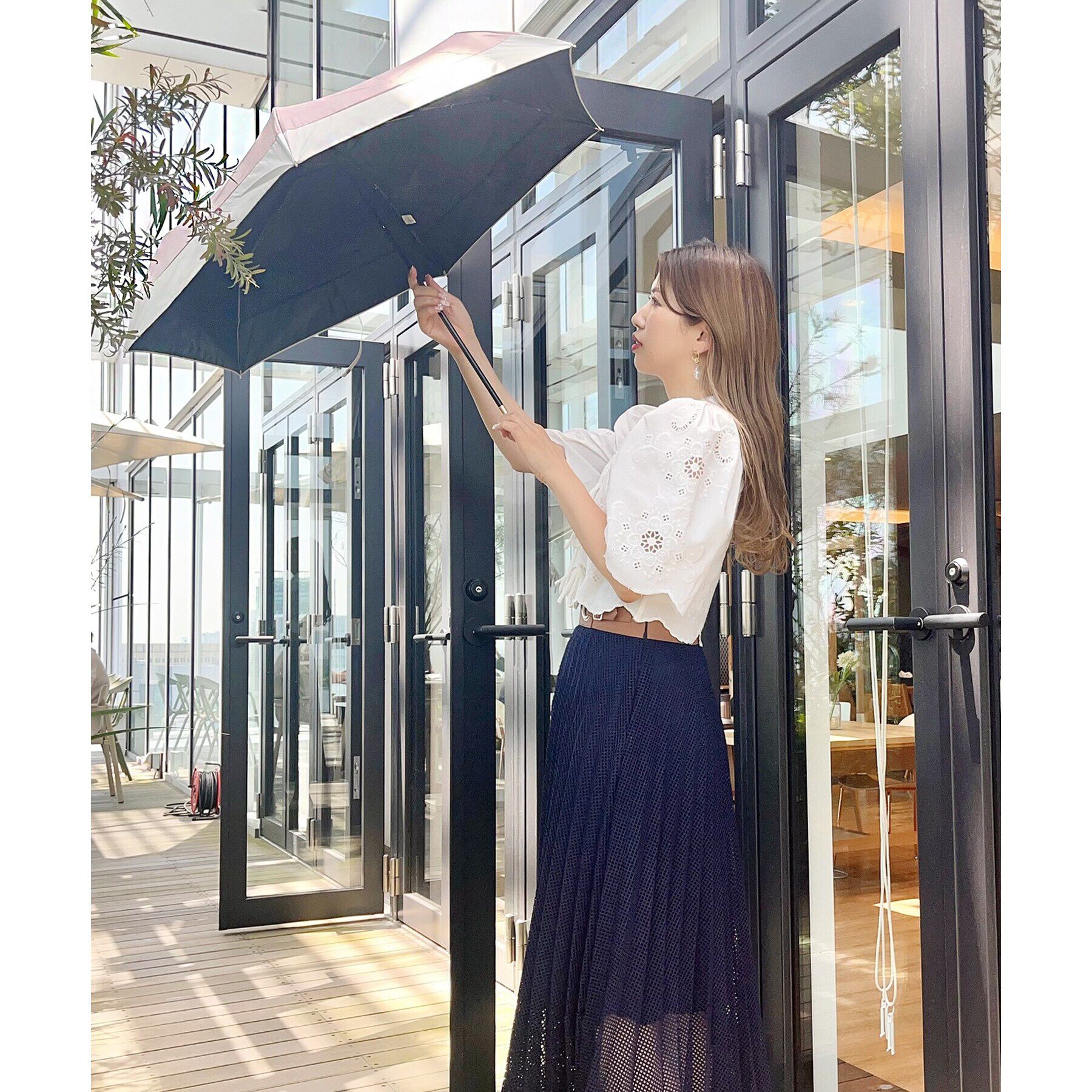 Ober Tashe「【紫外線遮蔽率90％以上/晴雨兼用/日傘/折りたたみ傘/UVカット/熱中症対策】バイカラー」|傘|