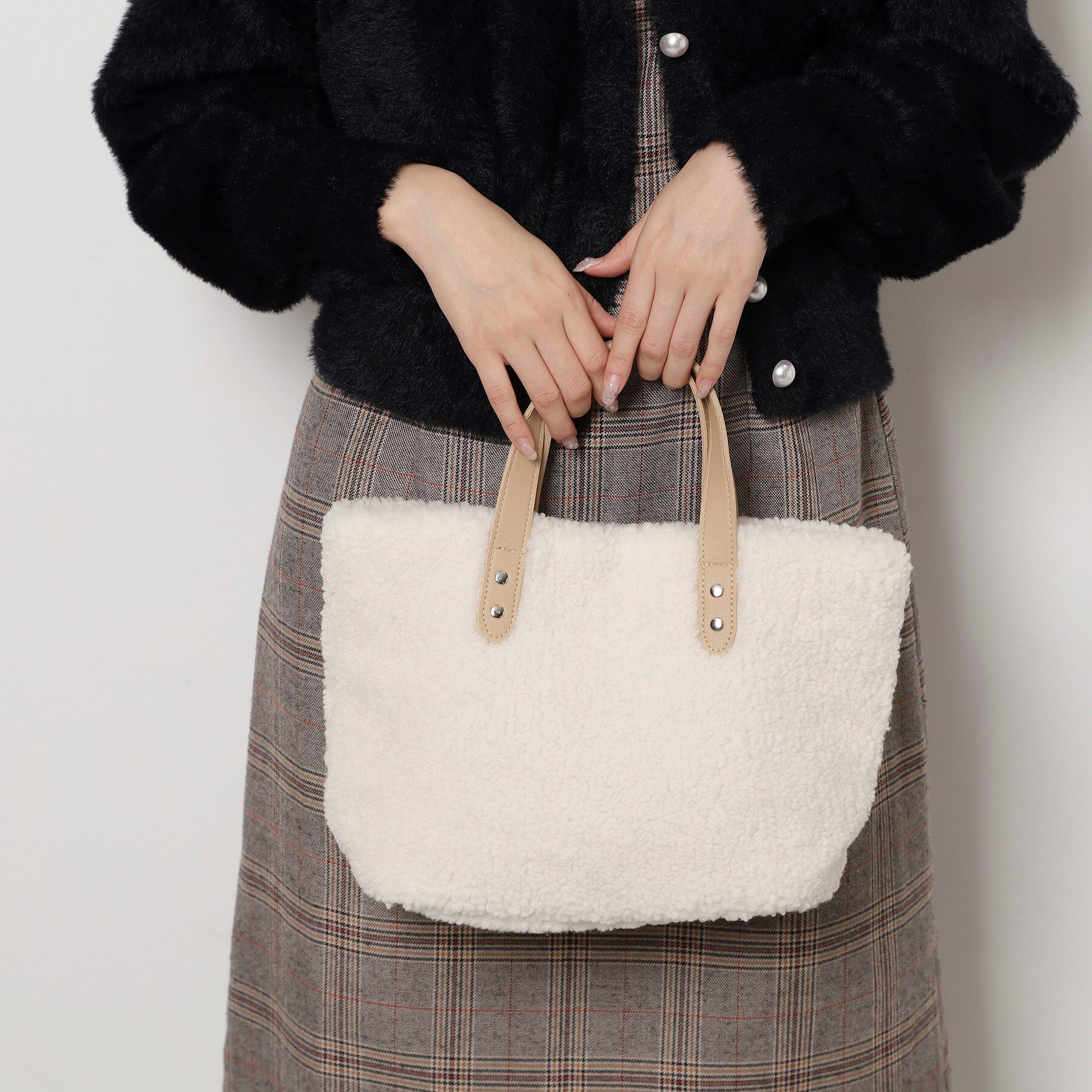 Ober Tashe「ボアプチバッグ」|ハンドバッグ|アイボリー(004)