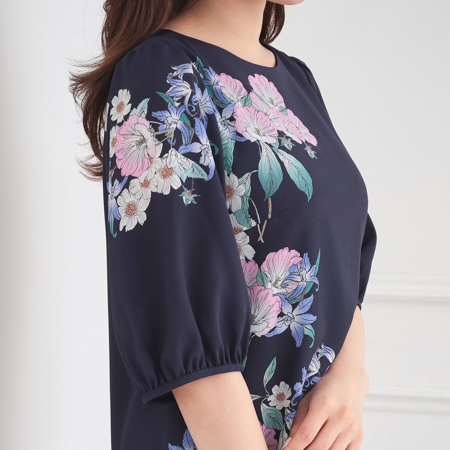 SunaUna「【＆yours project／パネル柄】フラワープリントワンピース」|ワンピース|