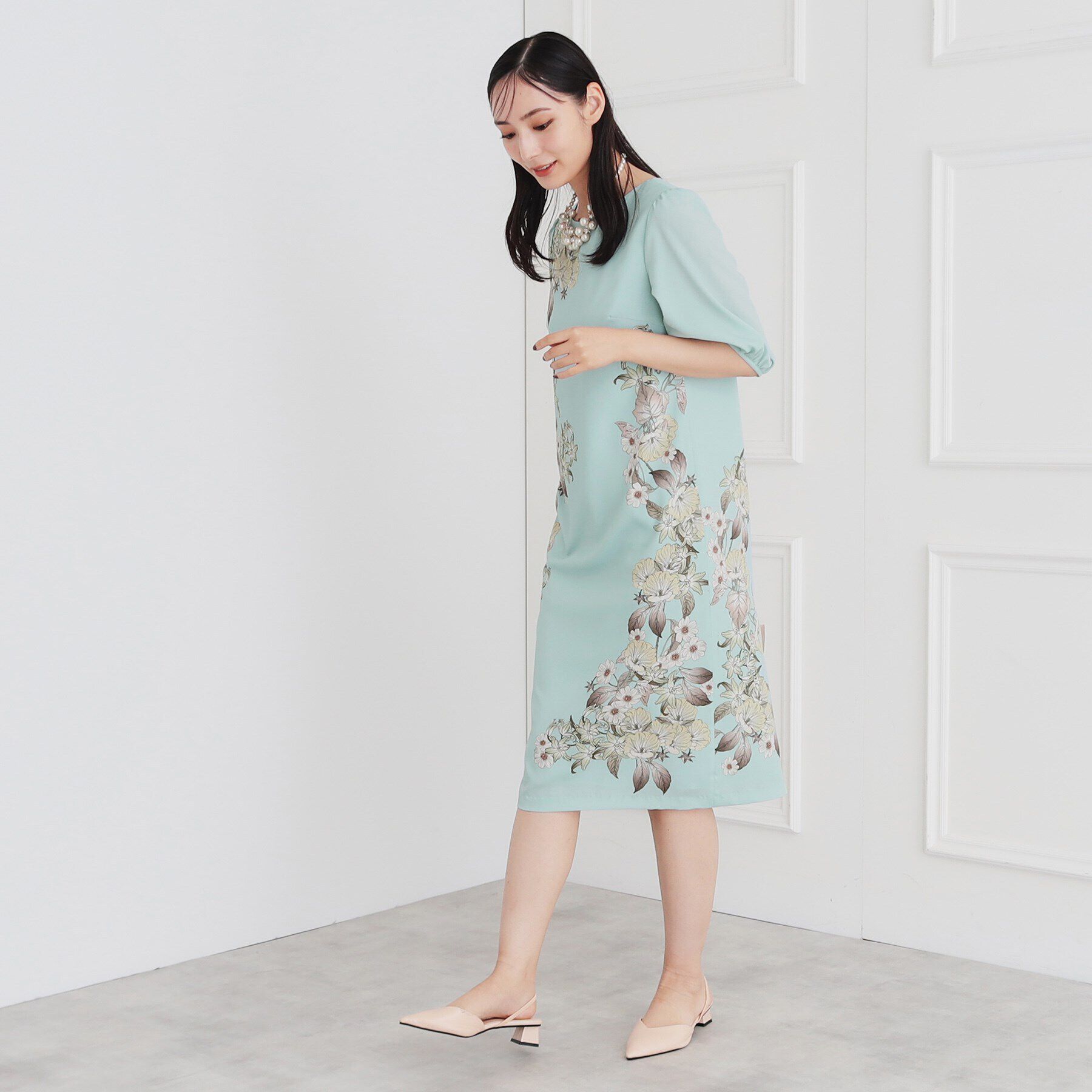 SunaUna「【＆yours project／パネル柄】フラワープリントワンピース」|ワンピース|