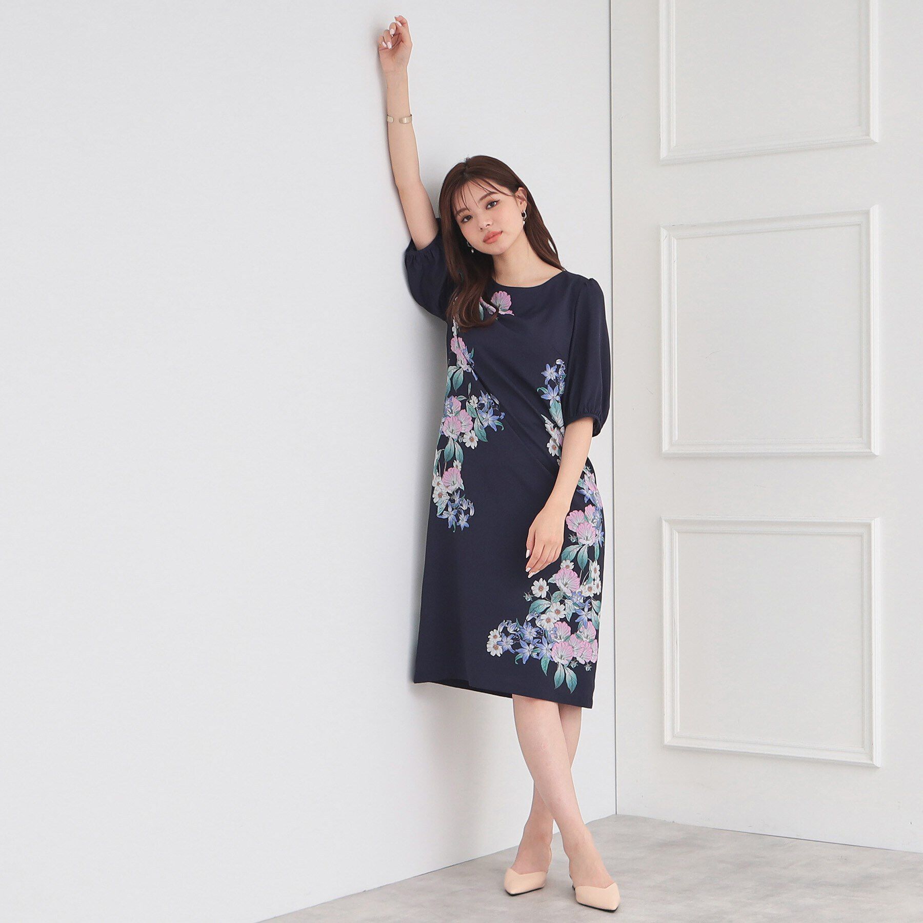 SunaUna「【＆yours project／パネル柄】フラワープリントワンピース」|ワンピース|