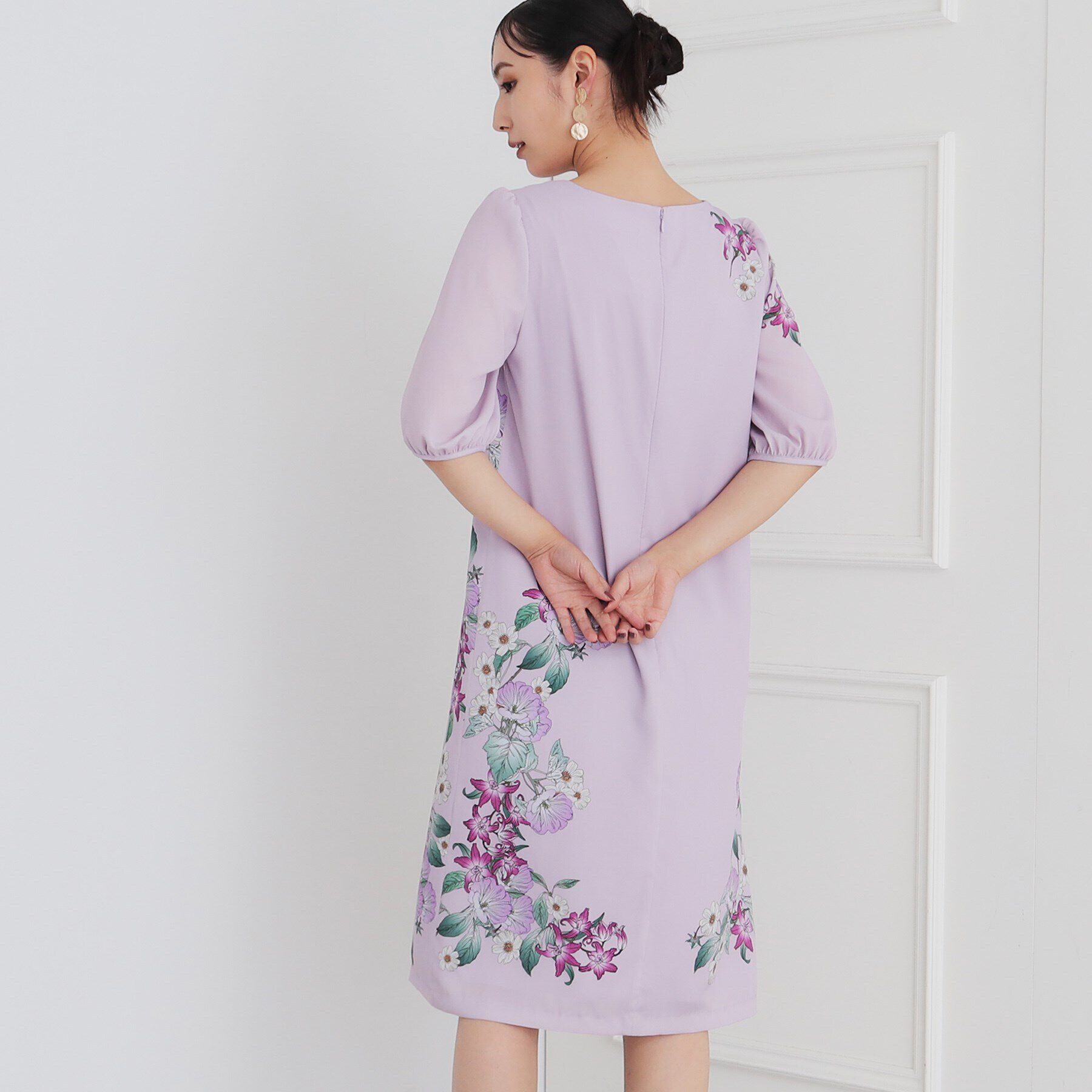 SunaUna「【＆yours project／パネル柄】フラワープリントワンピース」|ワンピース|