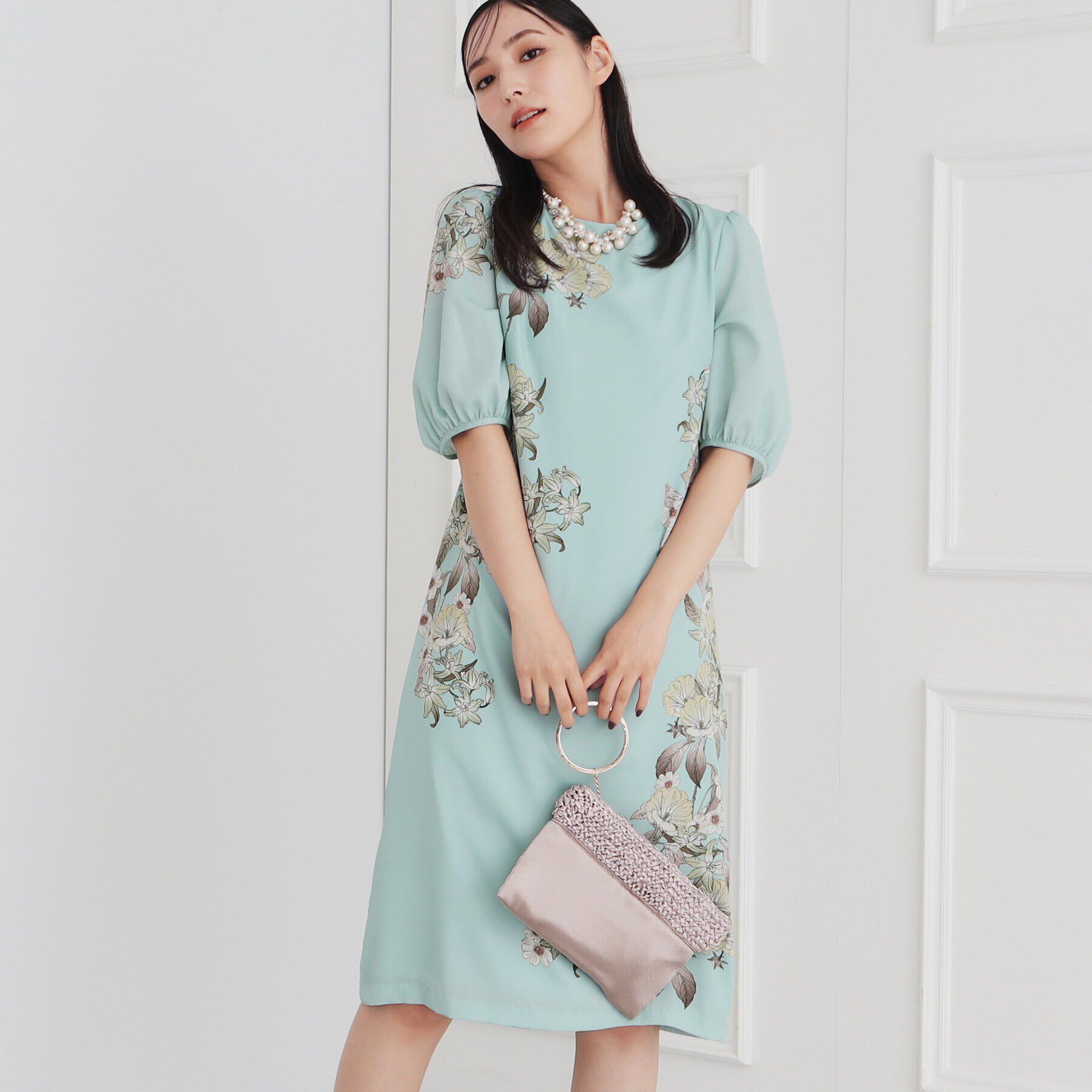 SunaUna「【＆yours project／パネル柄】フラワープリントワンピース」|ワンピース|