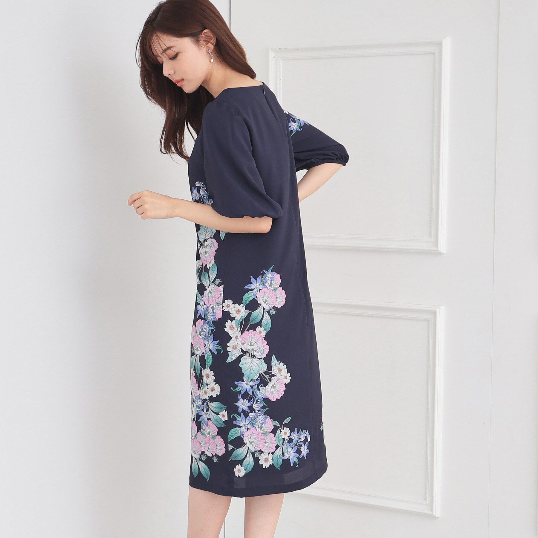 SunaUna「【＆yours project／パネル柄】フラワープリントワンピース」|ワンピース|