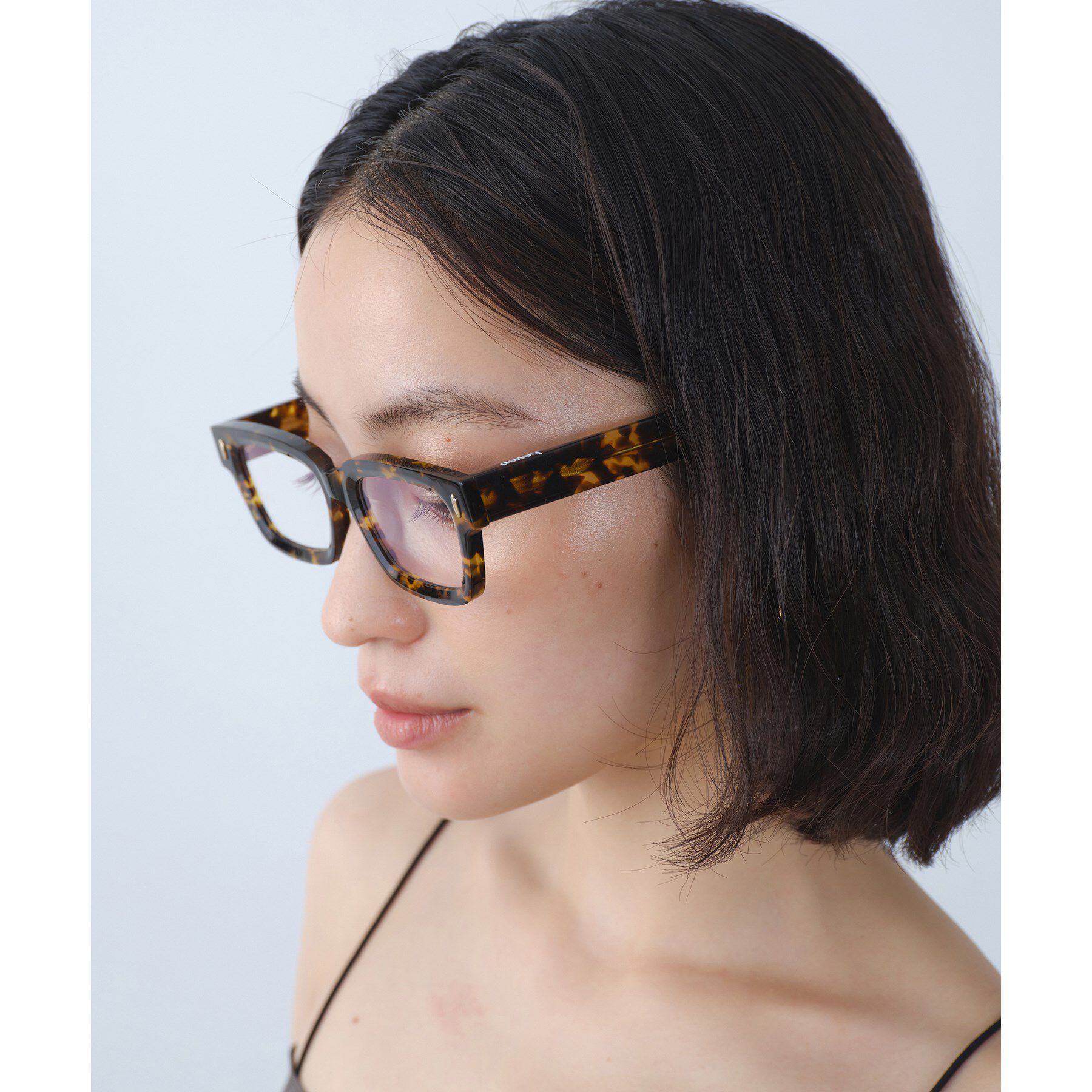 CODE A「heyep｜Chunky Square Eyewear」|メガネ|ブラウン(043)
