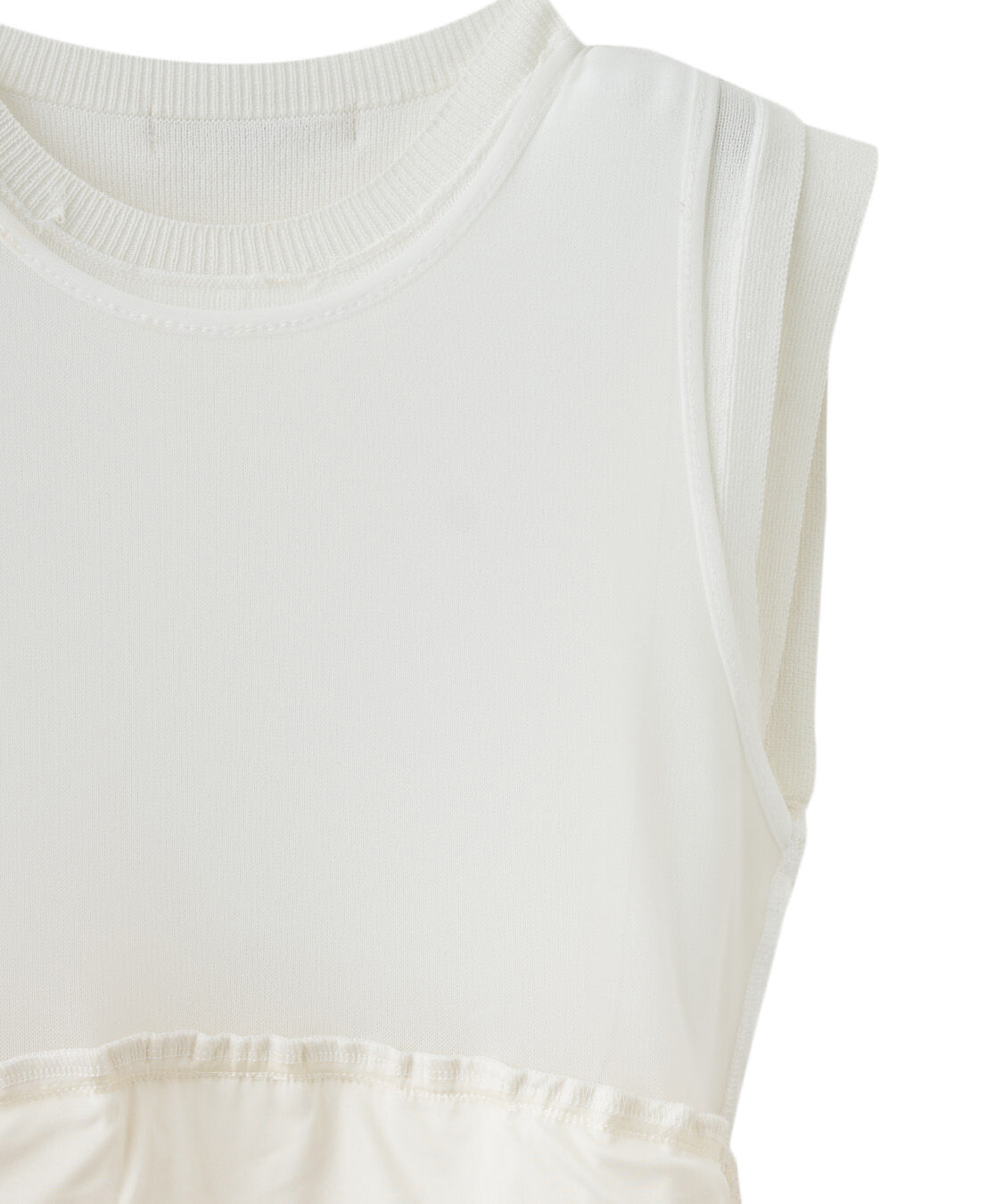 COCO DEAL「オーガンジーペプラムドッキングニット」|ニット・セーター|