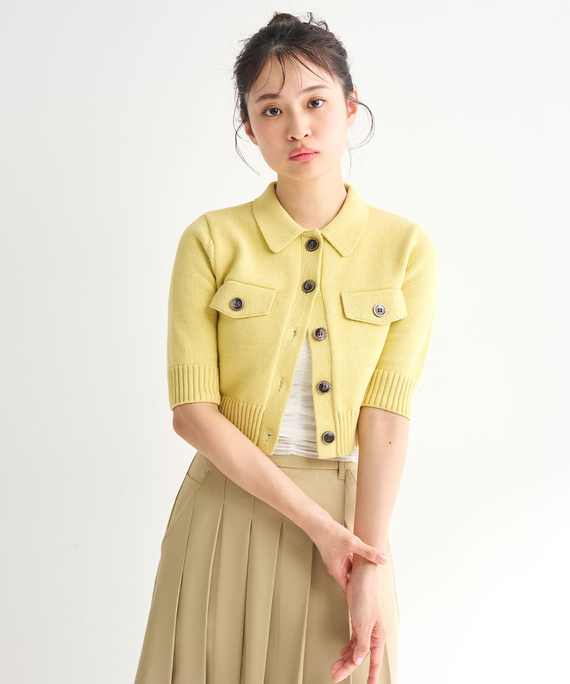 COCO DEAL「リリヤーンハーフスリーブニットカーディガン」|ニット・セーター|