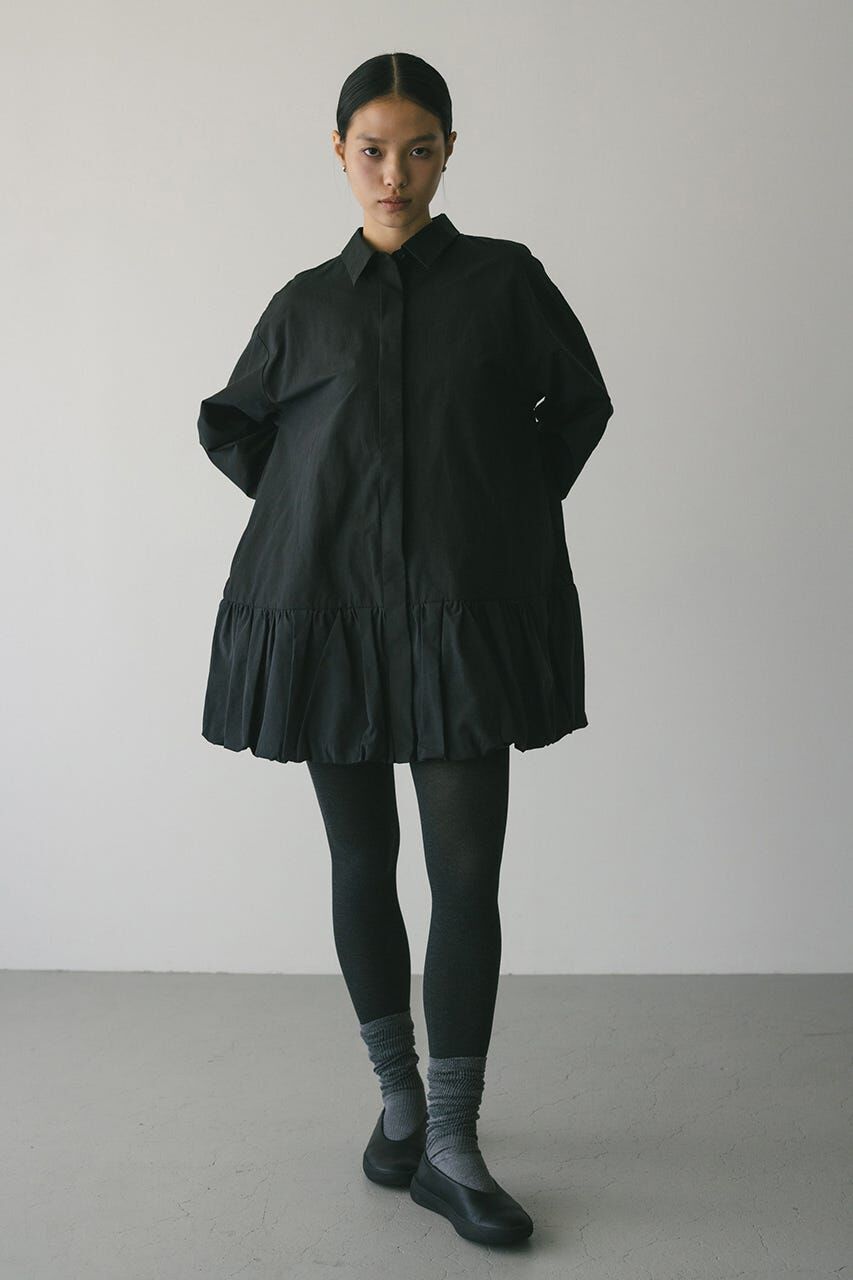 STYLEMIXER「バルーンミニシャツワンピース」|ワンピース|BLK