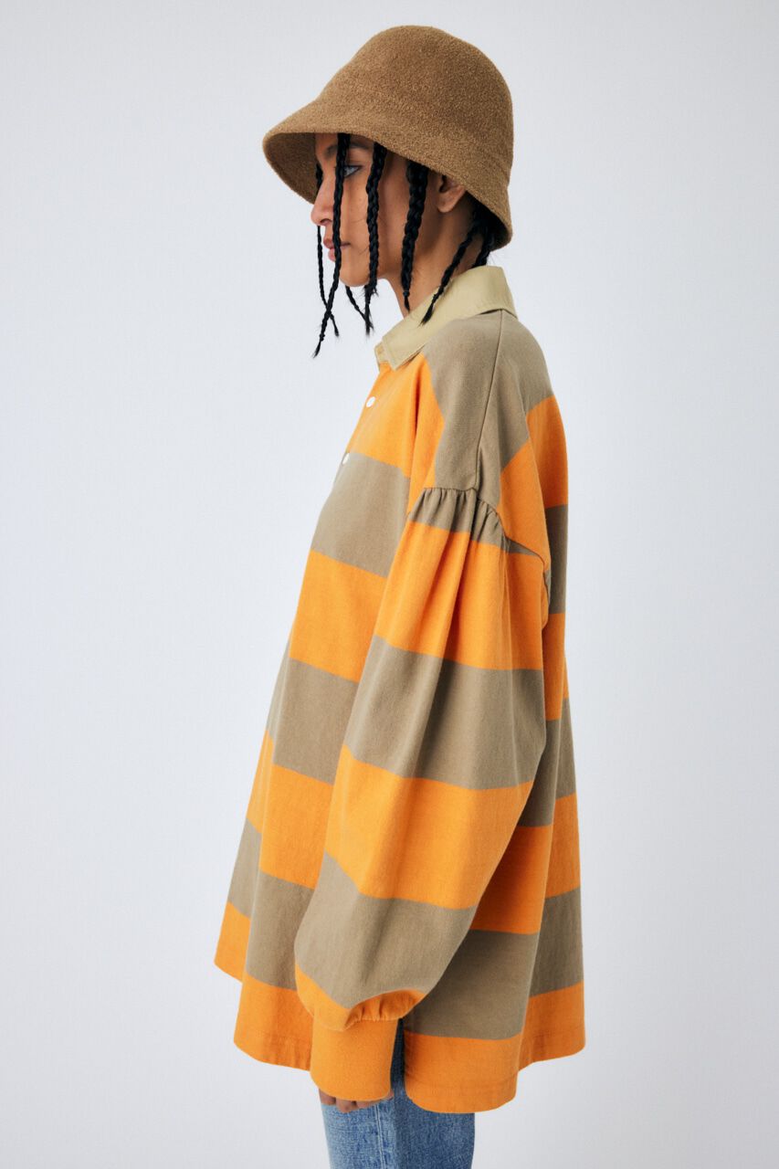 MOUSSY「GATHER SLEEVE RUGGER シャツ」|Tシャツ・カットソー|